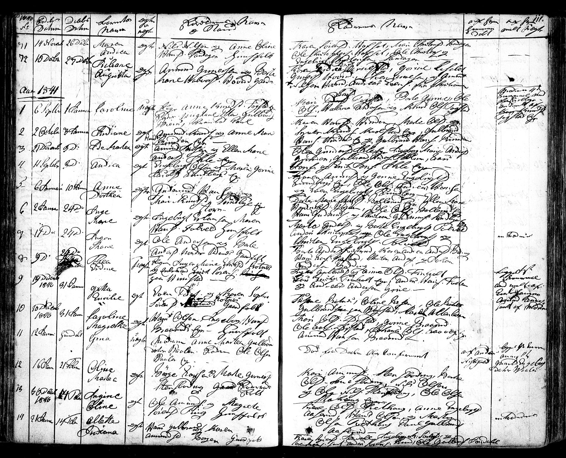 Nes prestekontor Kirkebøker, AV/SAO-A-10410/F/Fa/L0006: Parish register (official) no. I 6, 1833-1845, p. 111