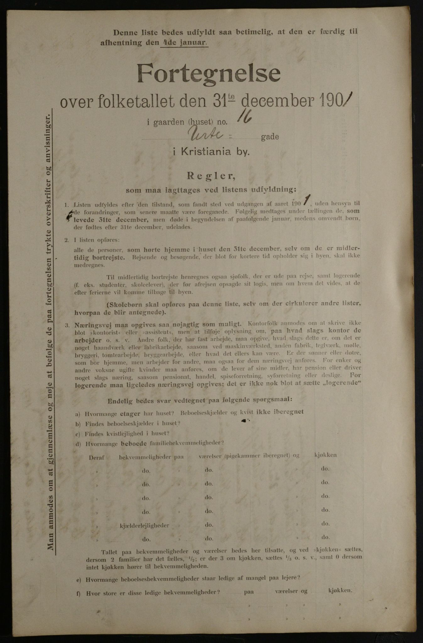 OBA, Municipal Census 1901 for Kristiania, 1901, p. 18584