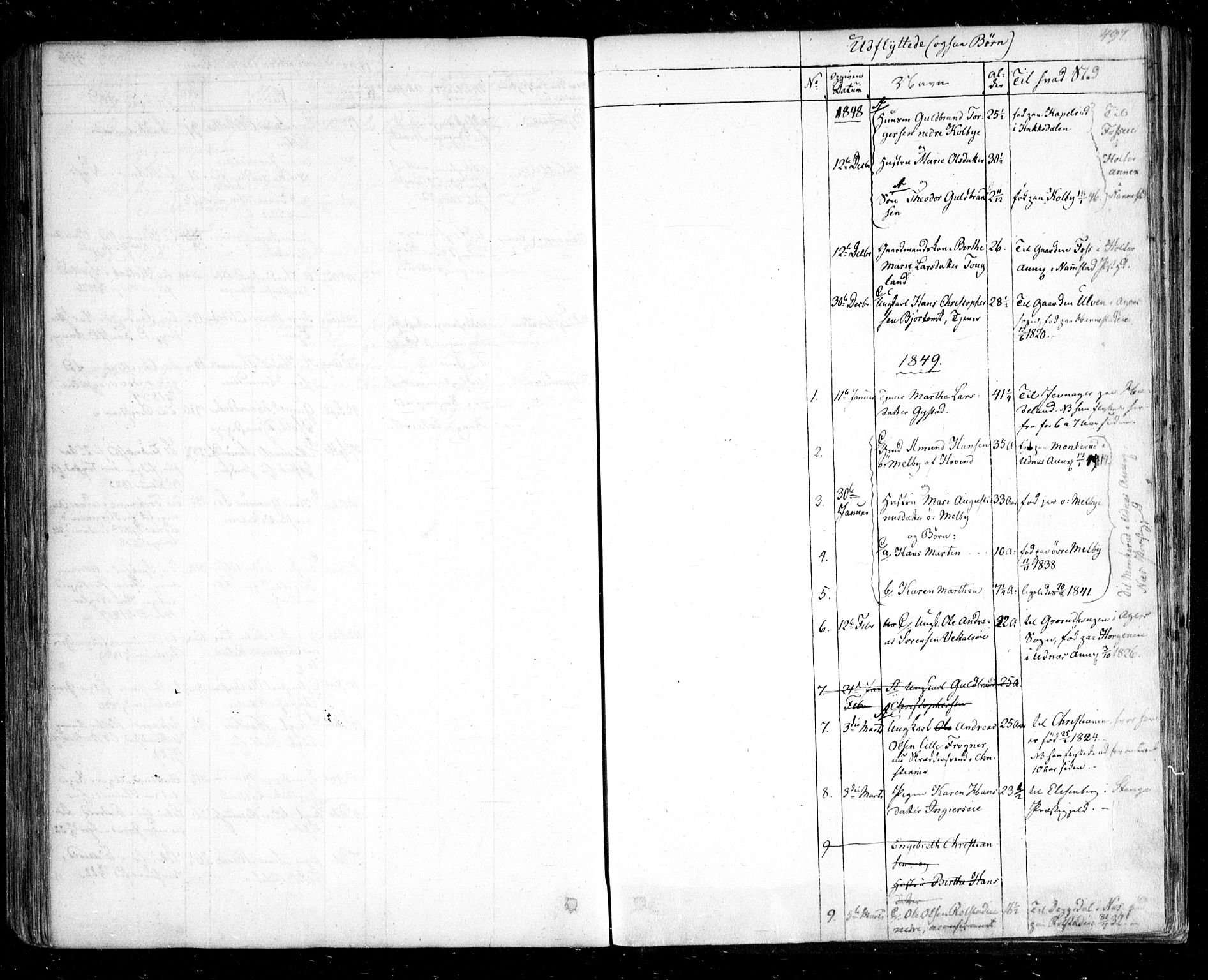 Ullensaker prestekontor Kirkebøker, SAO/A-10236a/F/Fa/L0014.b: Parish register (official) no. I 14B, 1836-1850, p. 497