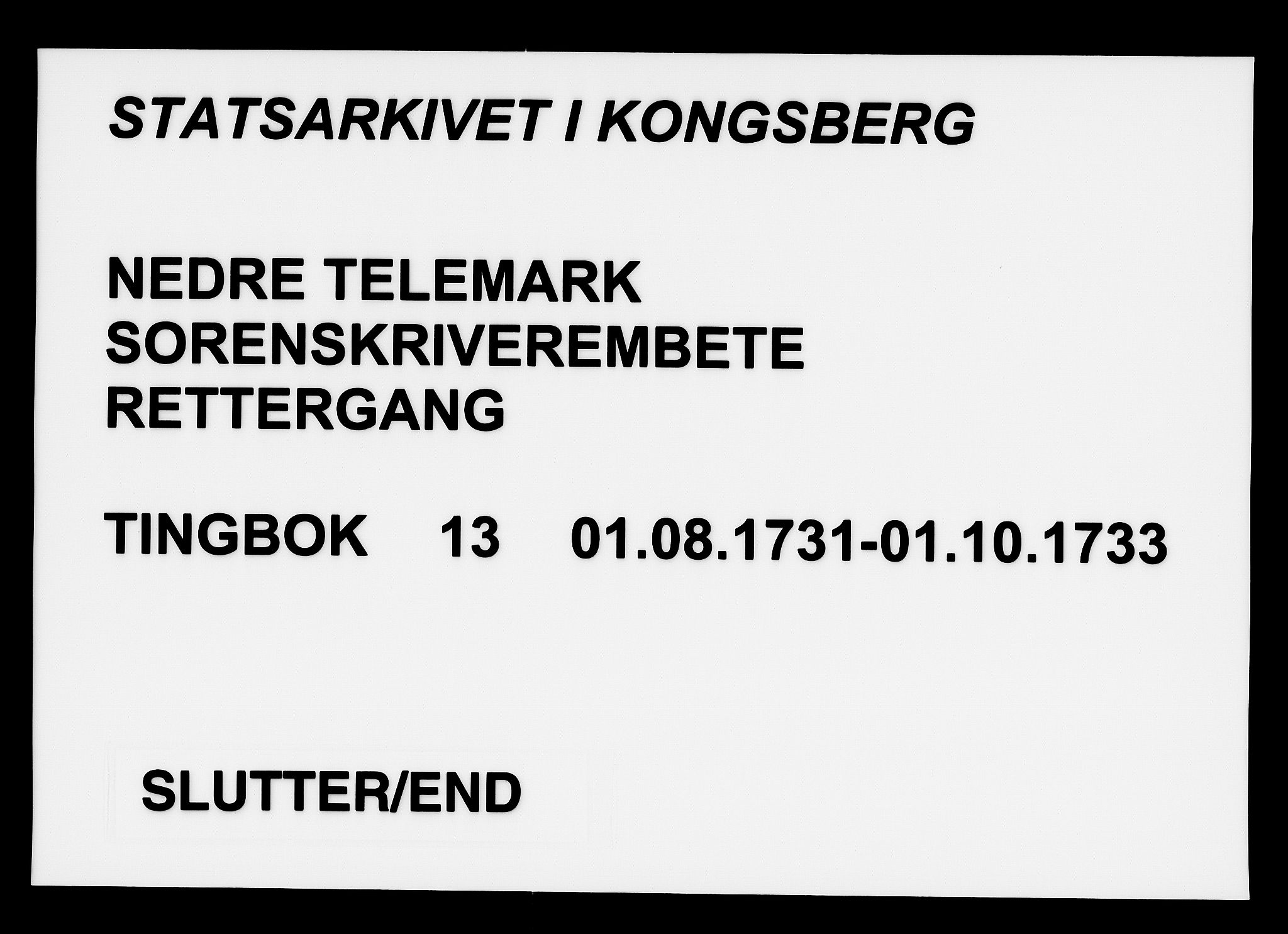 Nedre Telemark sorenskriveri, SAKO/A-135/F/Fa/L0013: Tingbok, 1731-1733