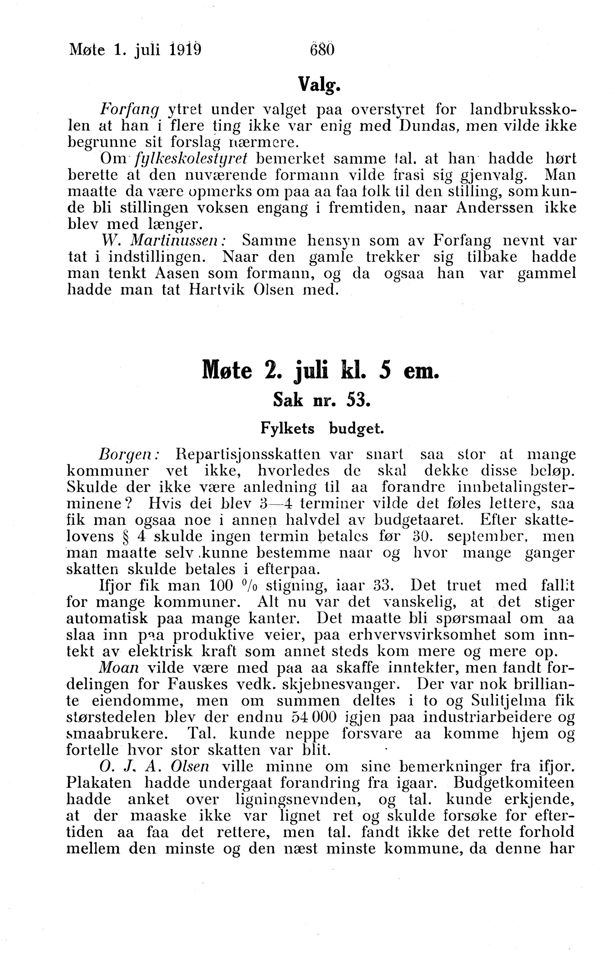 Nordland Fylkeskommune. Fylkestinget, AIN/NFK-17/176/A/Ac/L0042: Fylkestingsforhandlinger 1919, 1919, p. 680