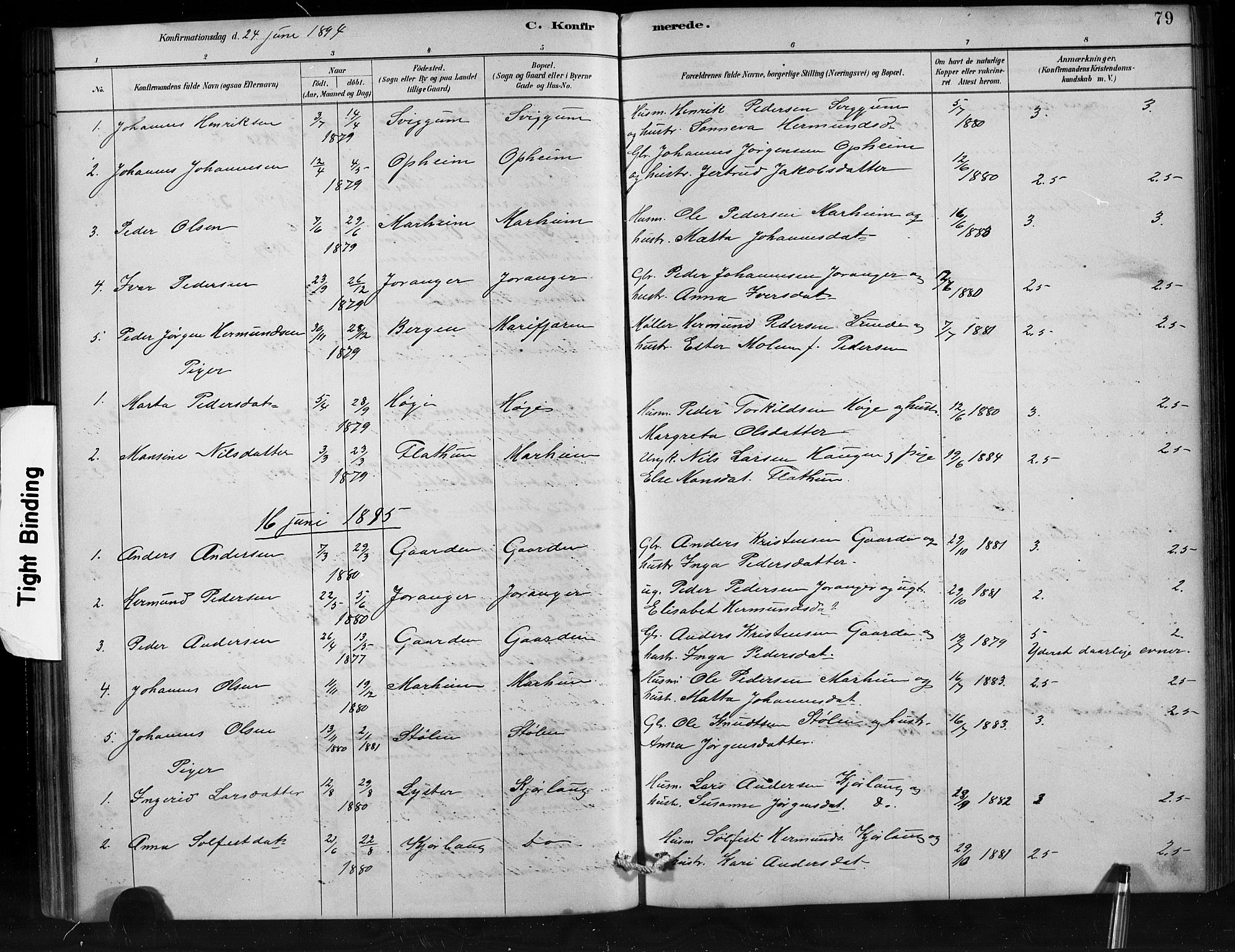 Jostedal sokneprestembete, AV/SAB-A-80601/H/Hab/Habd/L0001: Parish register (copy) no. D 1, 1882-1910, p. 79