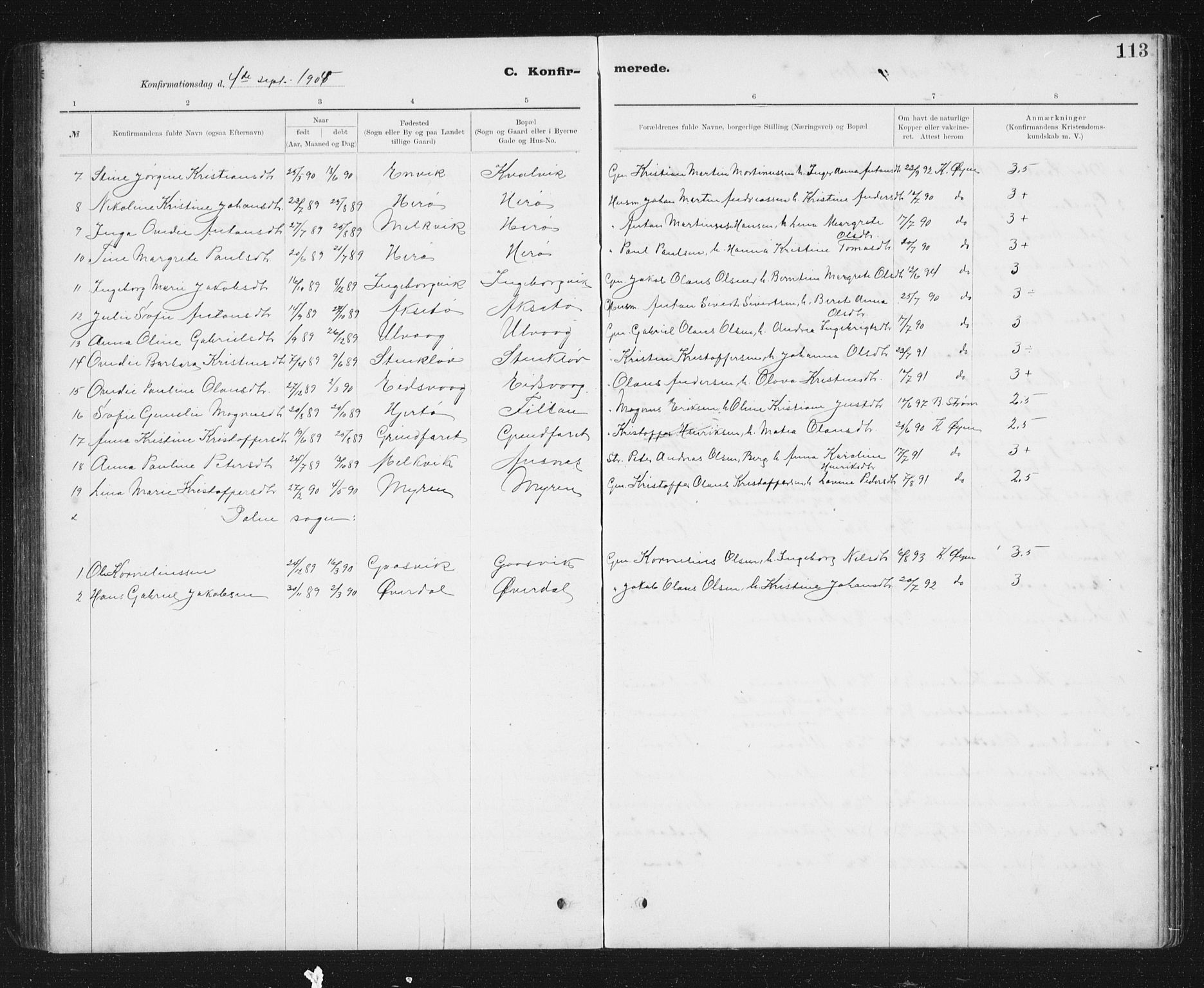 Ministerialprotokoller, klokkerbøker og fødselsregistre - Sør-Trøndelag, SAT/A-1456/637/L0563: Parish register (copy) no. 637C04, 1899-1940, p. 113