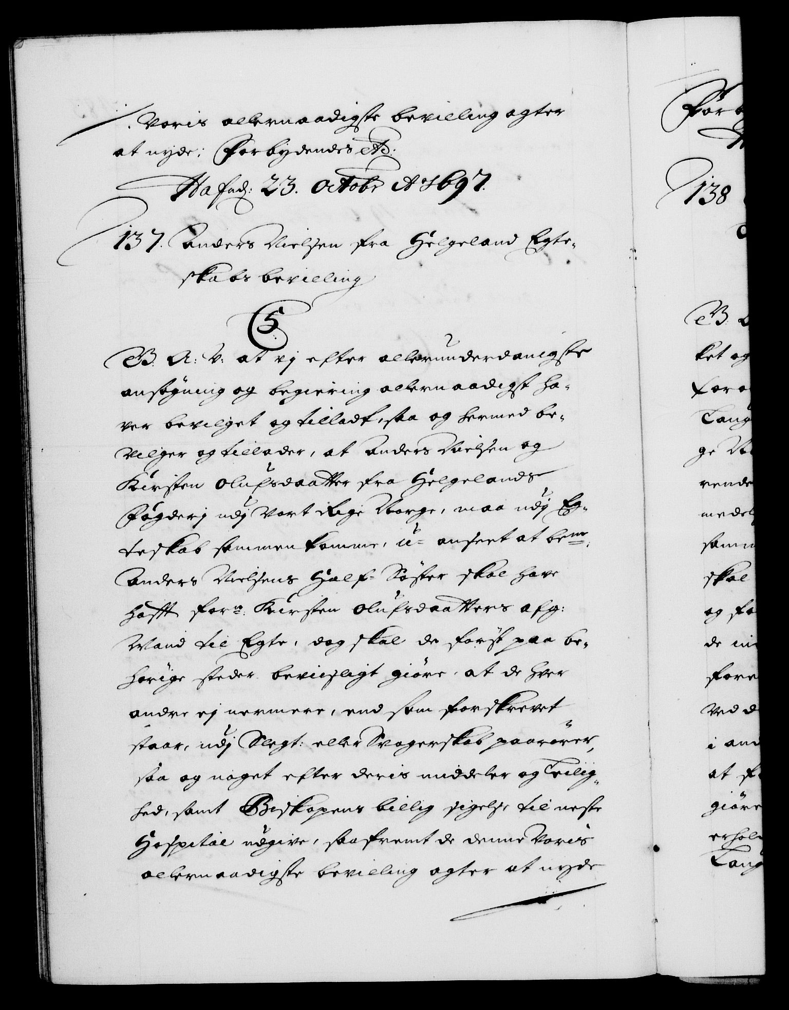 Danske Kanselli 1572-1799, AV/RA-EA-3023/F/Fc/Fca/Fcaa/L0016: Norske registre (mikrofilm), 1692-1697, p. 483b