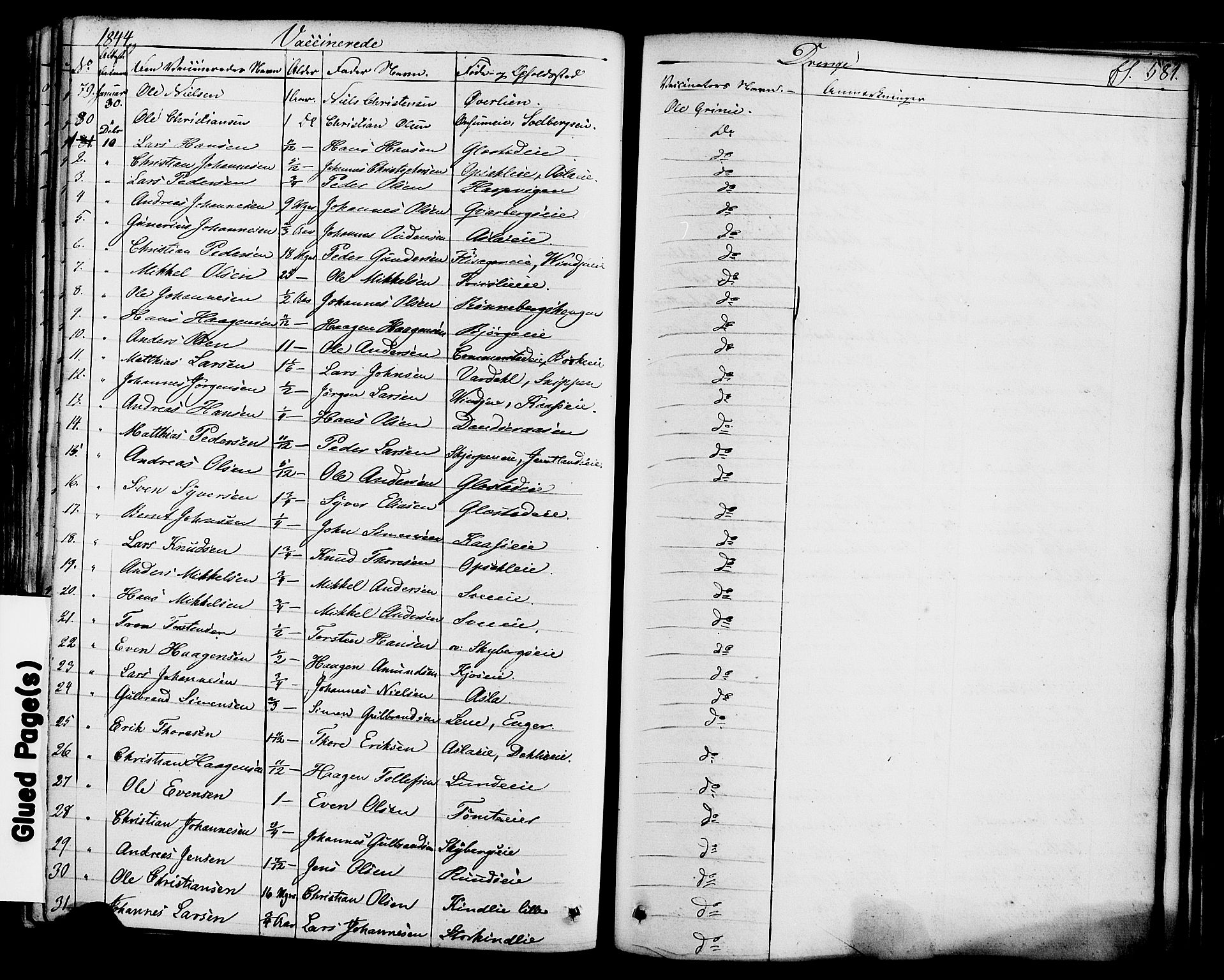 Ringsaker prestekontor, AV/SAH-PREST-014/K/Ka/L0008: Parish register (official) no. 8, 1837-1850, p. 581