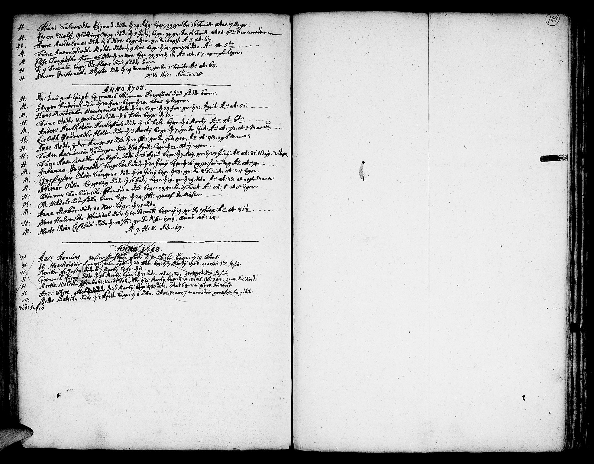 Vestre Moland sokneprestkontor, SAK/1111-0046/F/Fa/Fab/L0001: Parish register (official) no. A 1, 1687-1760, p. 169
