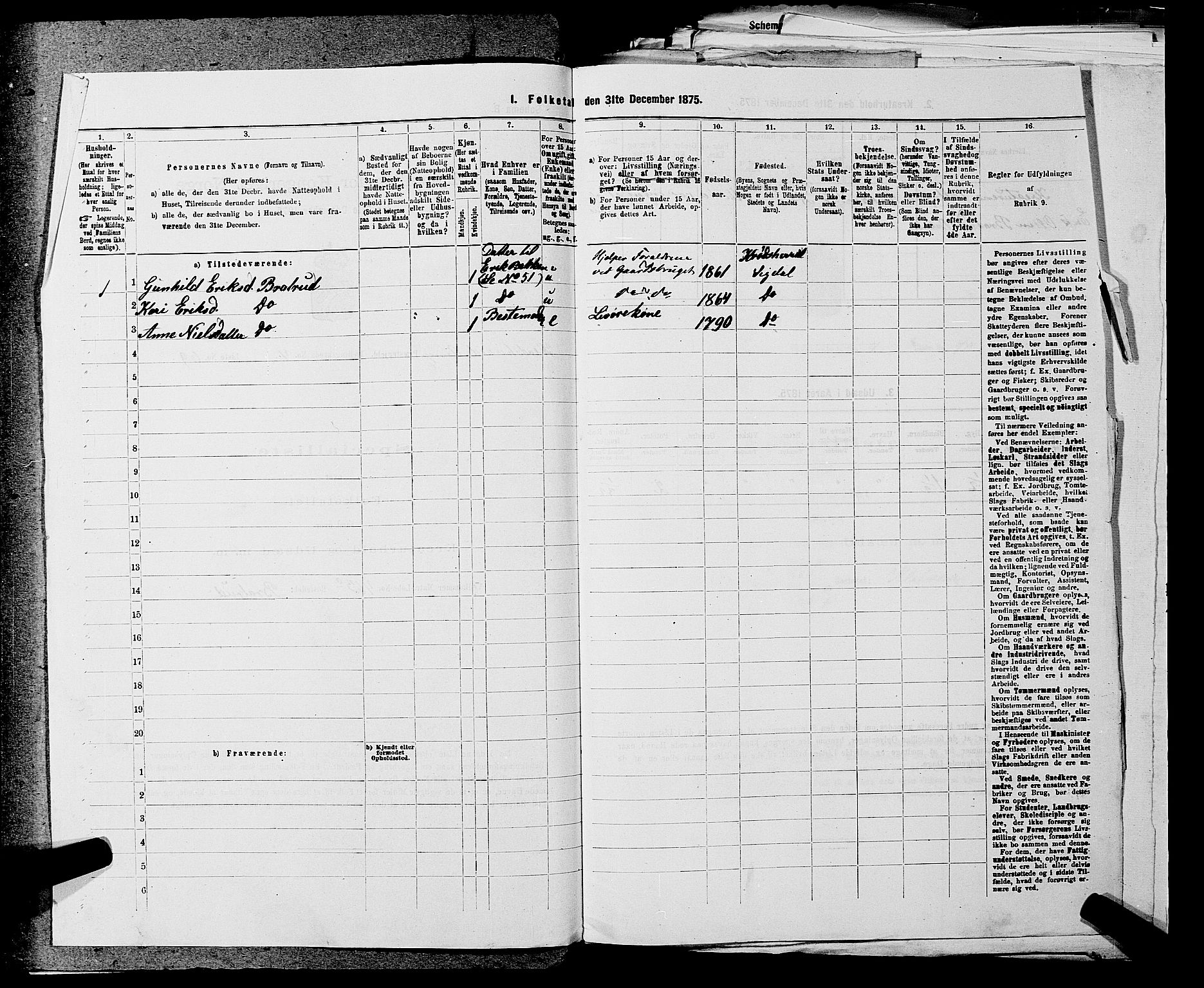 SAKO, 1875 census for 0621P Sigdal, 1875, p. 1743