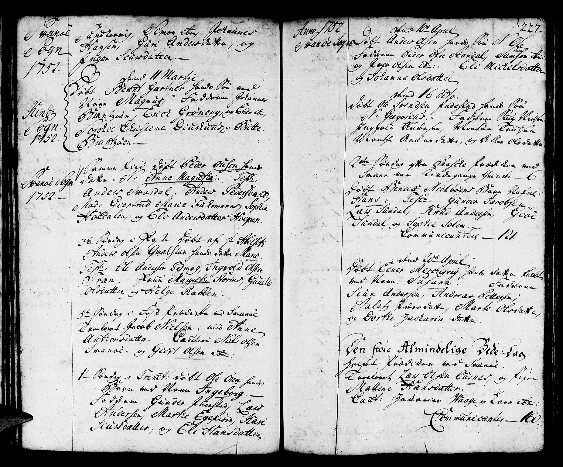 Kinn sokneprestembete, AV/SAB-A-80801/H/Haa/Haaa/L0002: Parish register (official) no. A 2, 1729-1785, p. 227