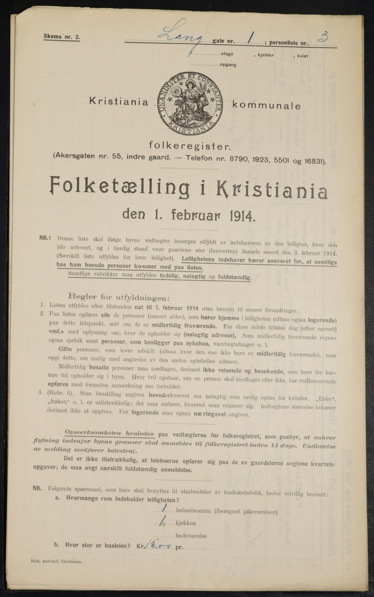 OBA, Municipal Census 1914 for Kristiania, 1914, p. 56355