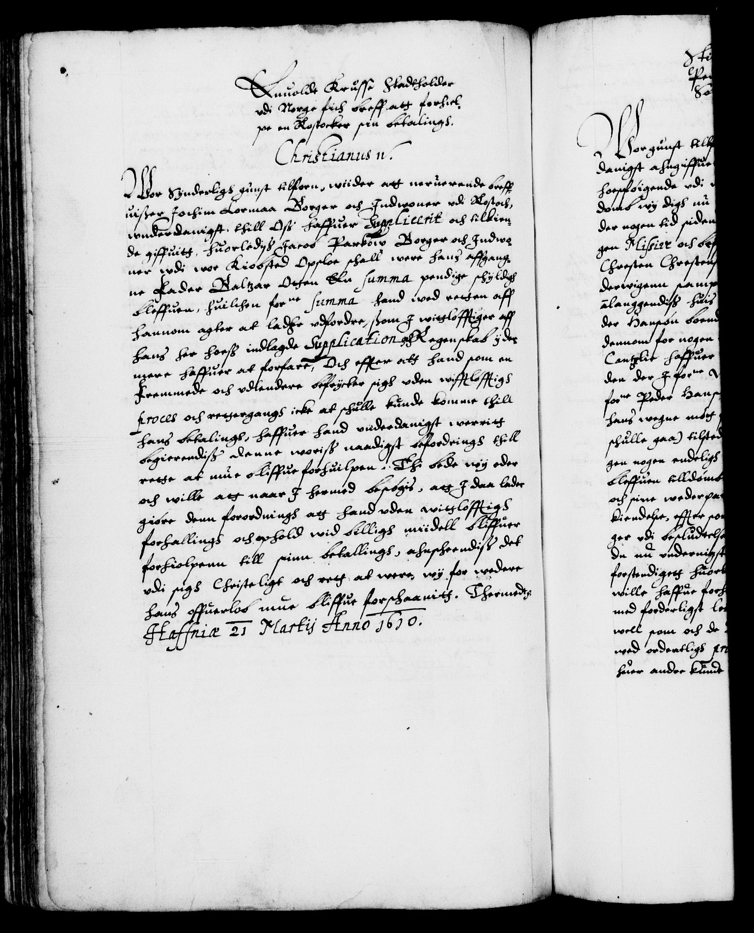 Danske Kanselli 1572-1799, RA/EA-3023/F/Fc/Fca/Fcab/L0003: Norske tegnelser (mikrofilm), 1596-1616, p. 374b