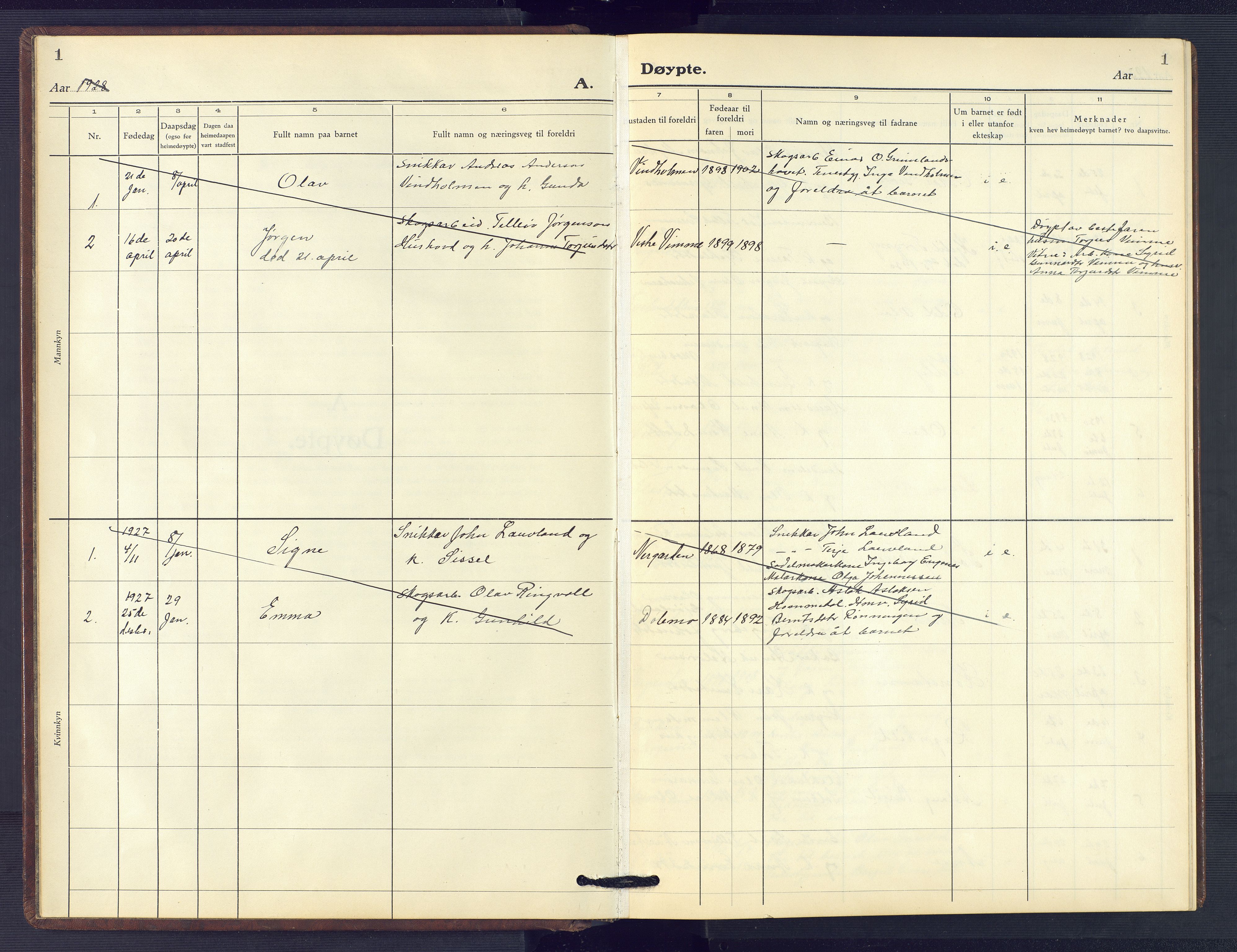 Åmli sokneprestkontor, SAK/1111-0050/F/Fb/Fbc/L0007: Parish register (copy) no. B 7, 1929-1960, p. 1