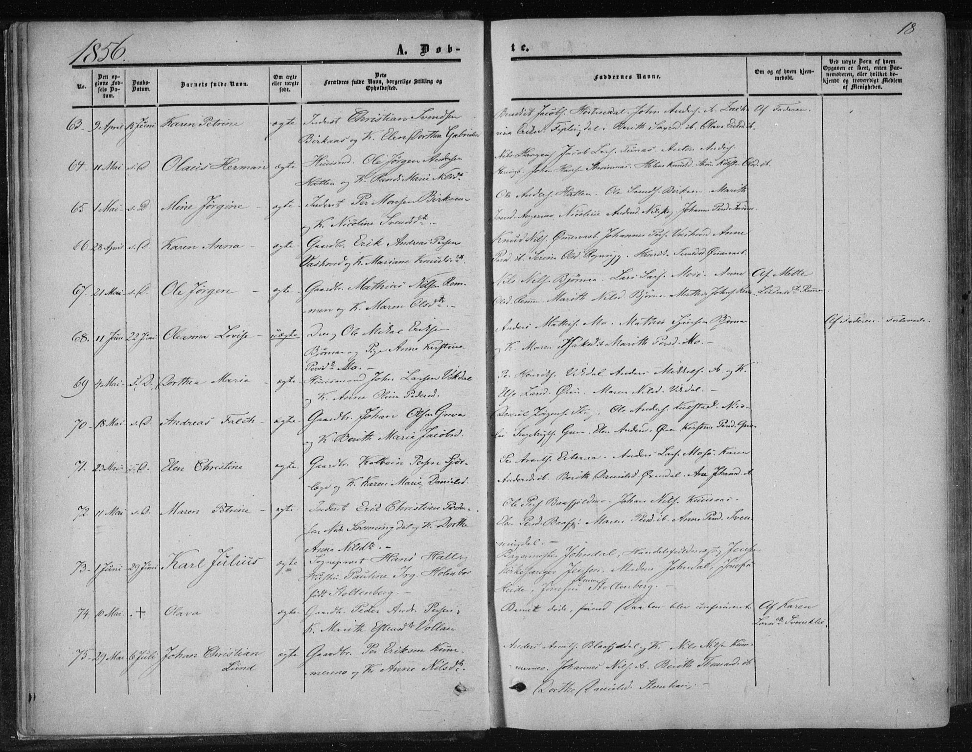 Ministerialprotokoller, klokkerbøker og fødselsregistre - Nordland, SAT/A-1459/820/L0293: Parish register (official) no. 820A14, 1855-1865, p. 18