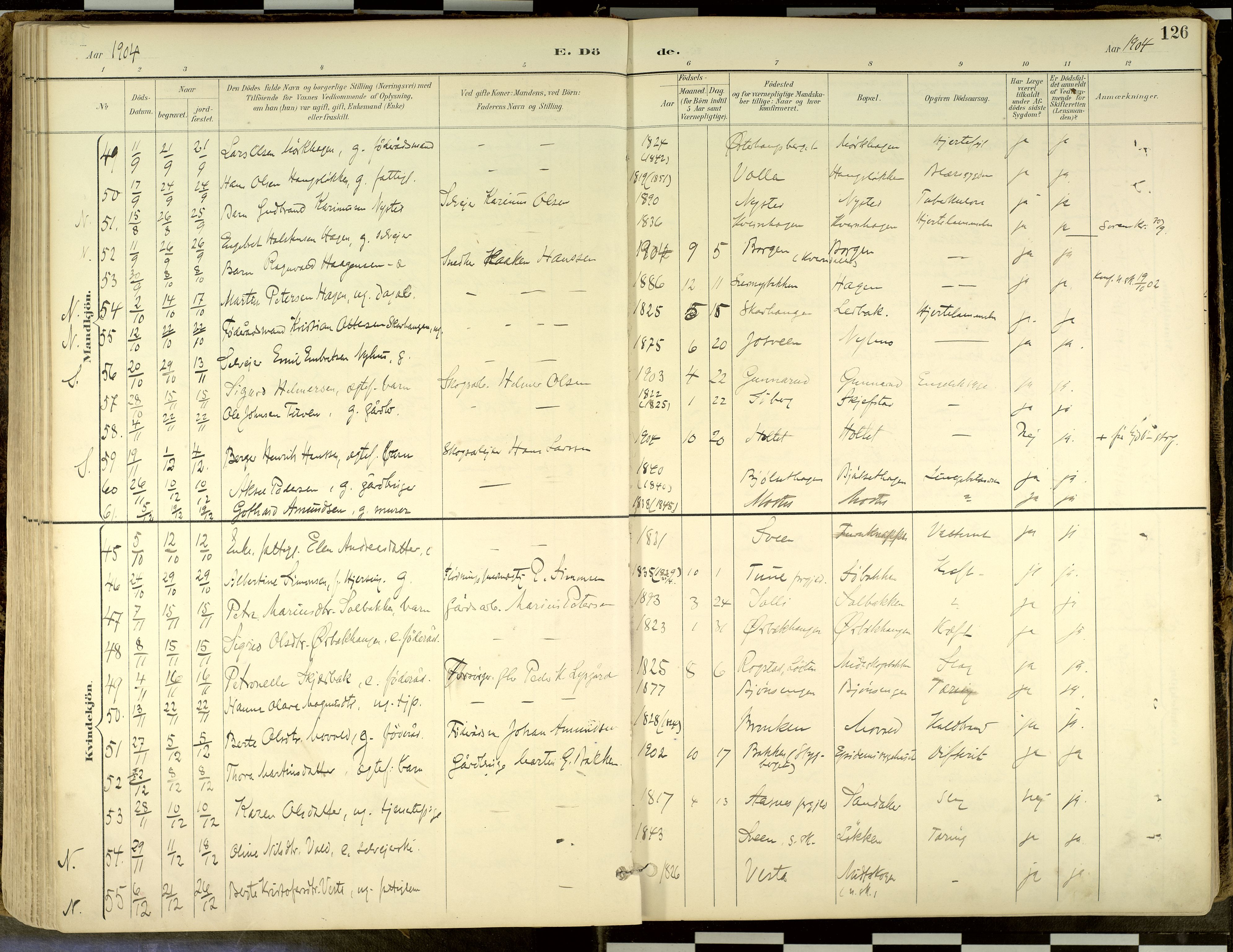 Elverum prestekontor, AV/SAH-PREST-044/H/Ha/Haa/L0018: Parish register (official) no. 18, 1894-1914, p. 126