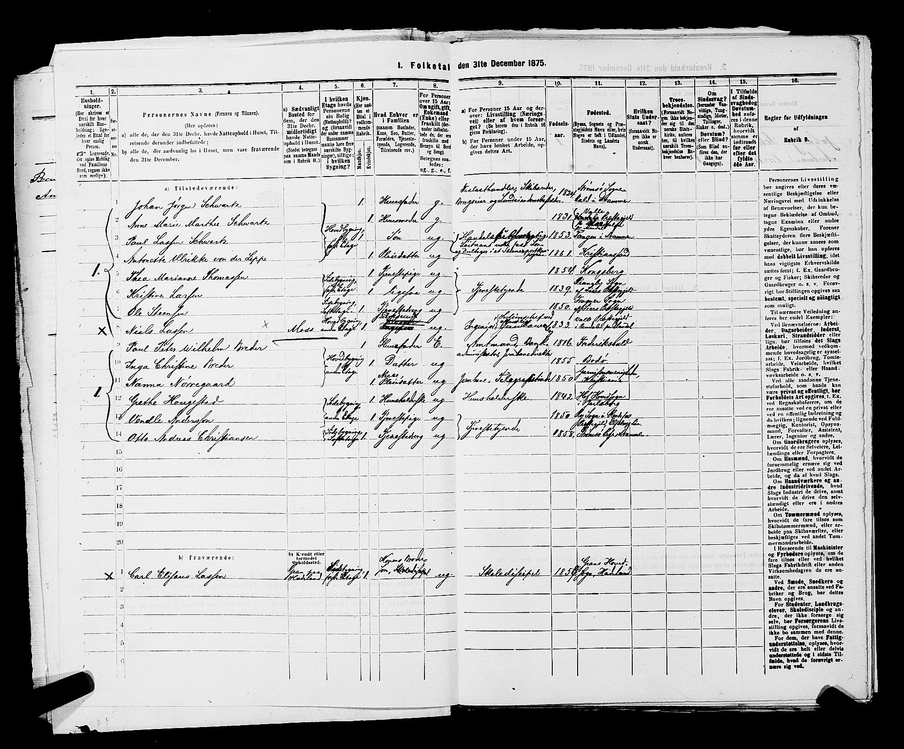 SAKO, 1875 census for 0602 Drammen, 1875, p. 3314