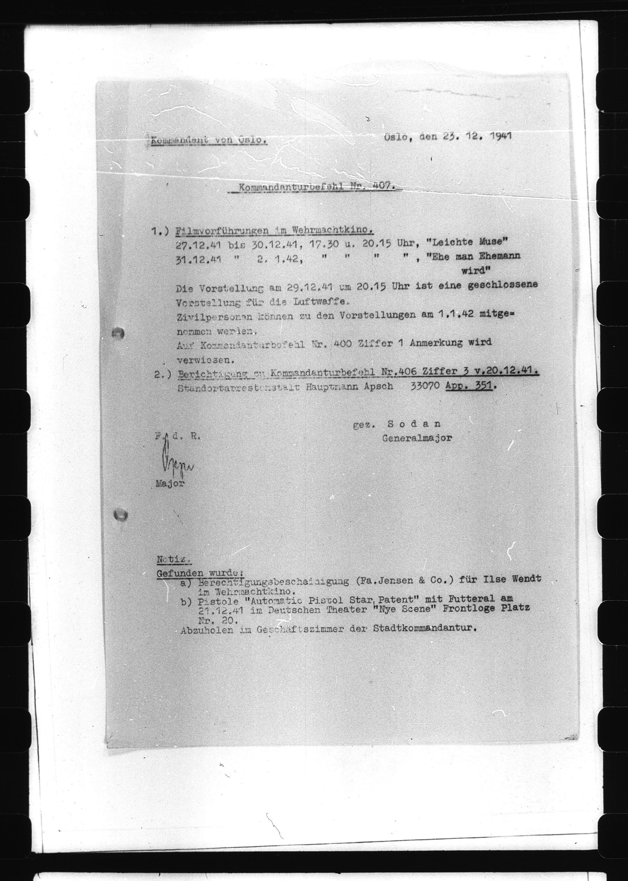 Documents Section, RA/RAFA-2200/V/L0061: Film med LMDC Serial Numbers, 1940-1945, p. 317