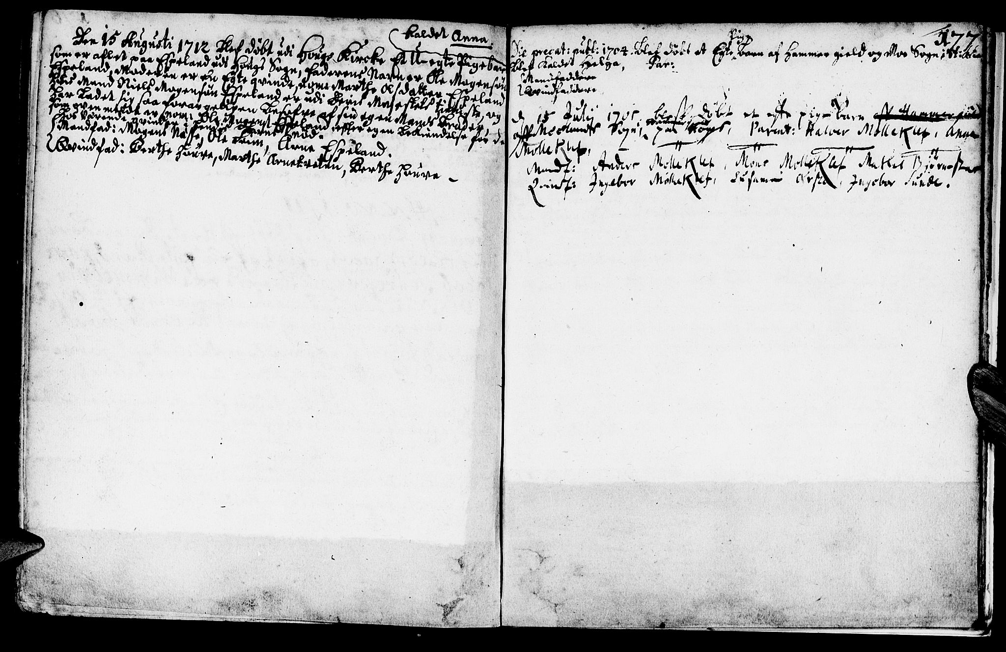 Haus sokneprestembete, SAB/A-75601/H/Haa: Parish register (official) no. A 1, 1691-1712, p. 177