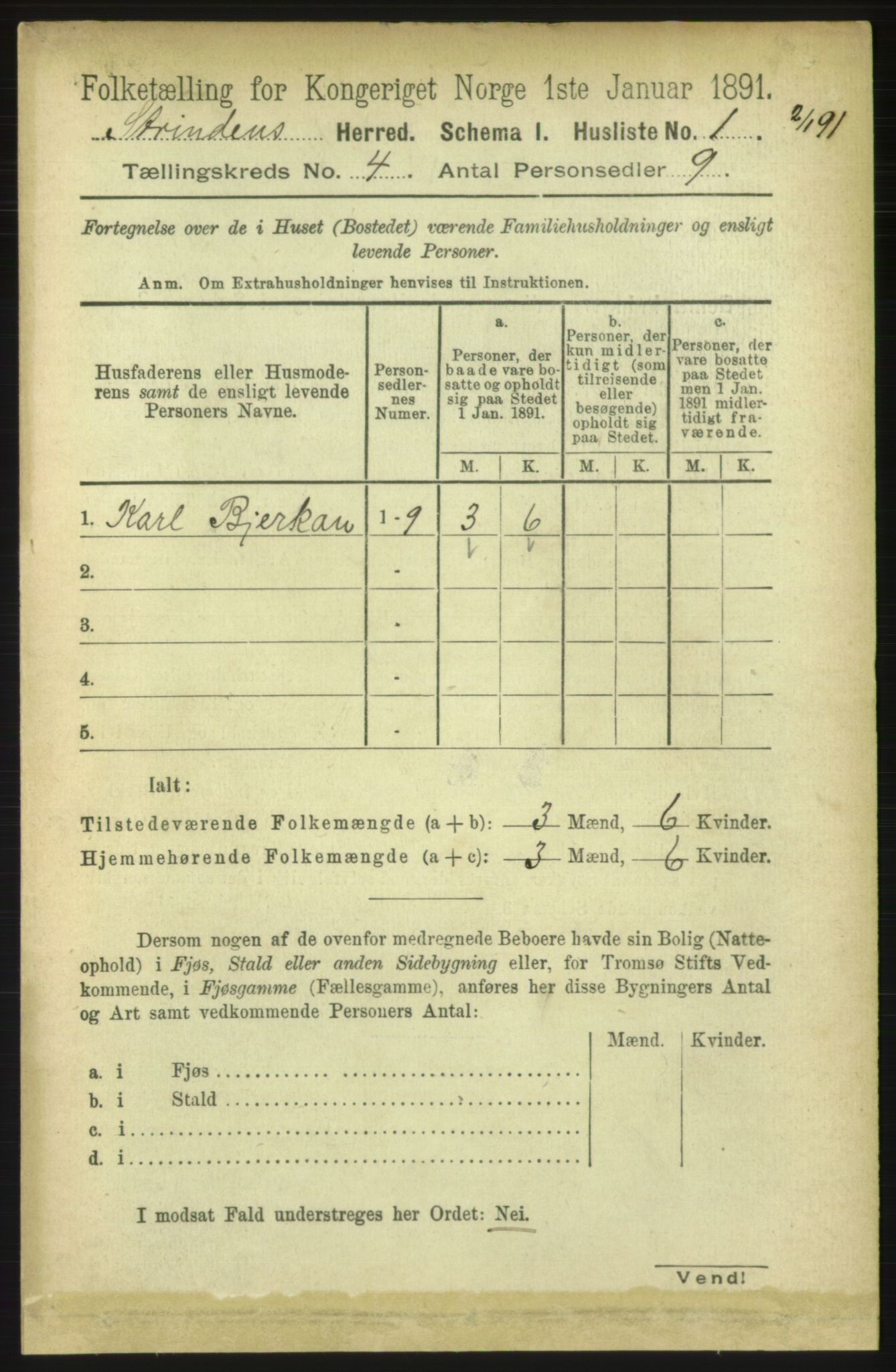 RA, 1891 census for 1660 Strinda, 1891, p. 3773