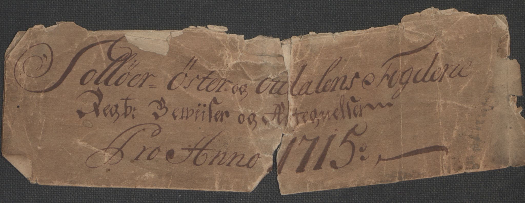 Rentekammeret inntil 1814, Reviderte regnskaper, Fogderegnskap, RA/EA-4092/R13/L0853: Fogderegnskap Solør, Odal og Østerdal, 1715, p. 3