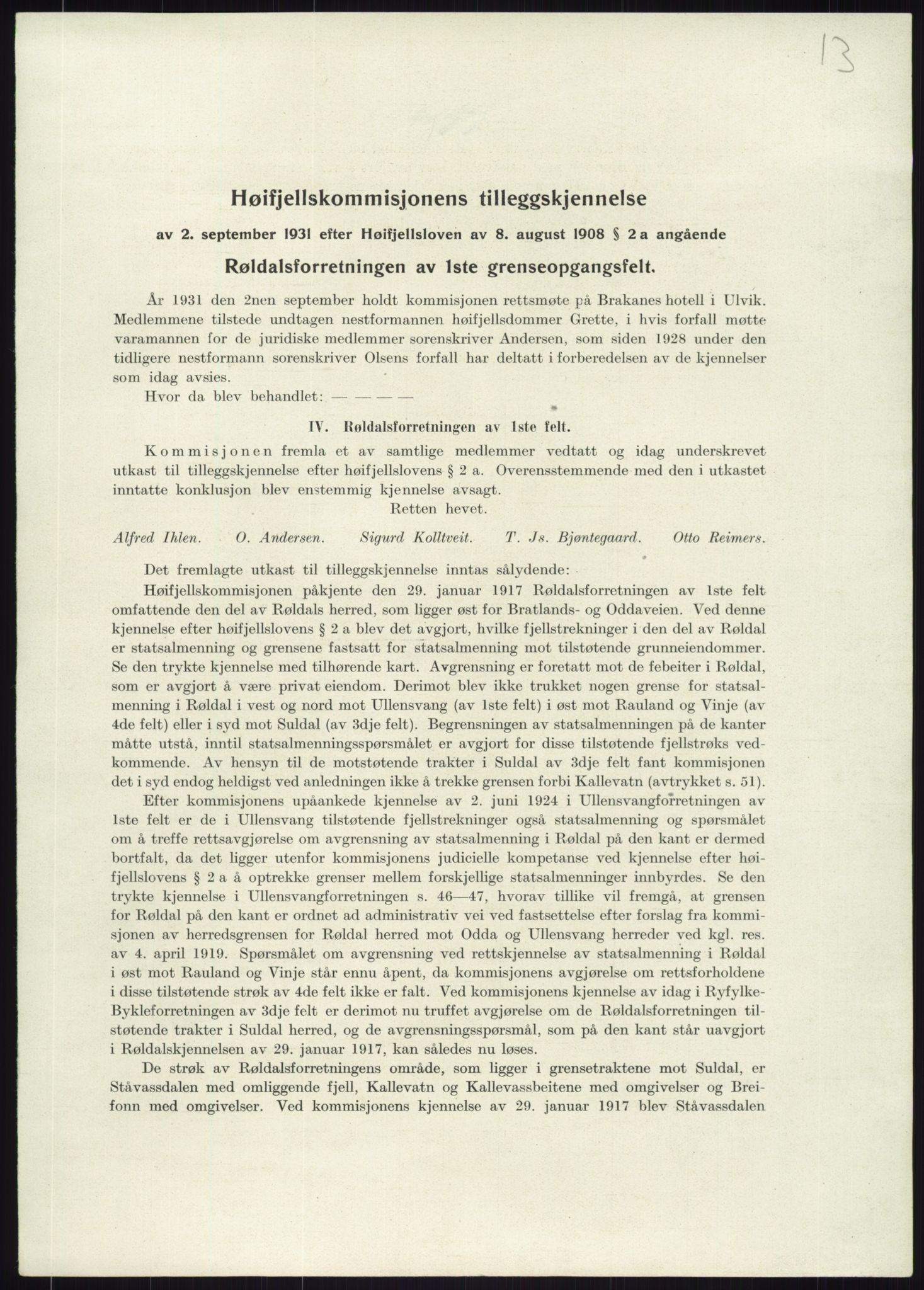 Høyfjellskommisjonen, AV/RA-S-1546/X/Xa/L0001: Nr. 1-33, 1909-1953, p. 854