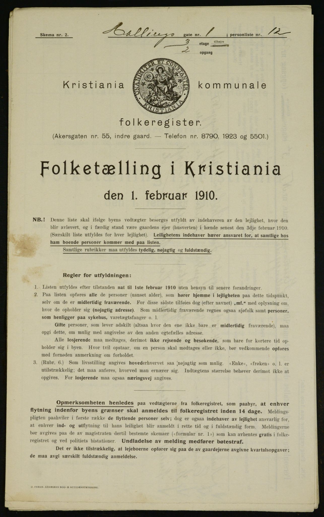 OBA, Municipal Census 1910 for Kristiania, 1910, p. 31973