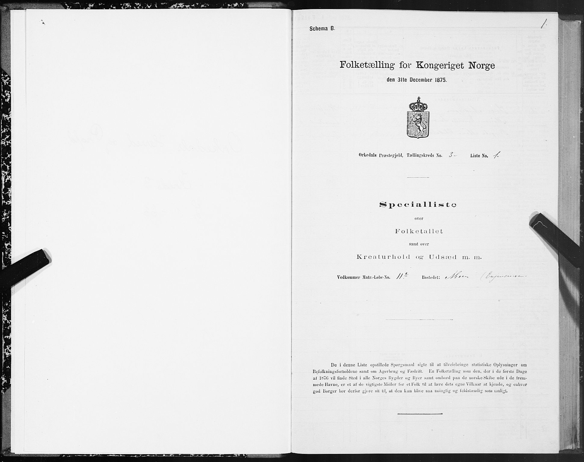 SAT, 1875 census for 1638P Orkdal, 1875, p. 2001