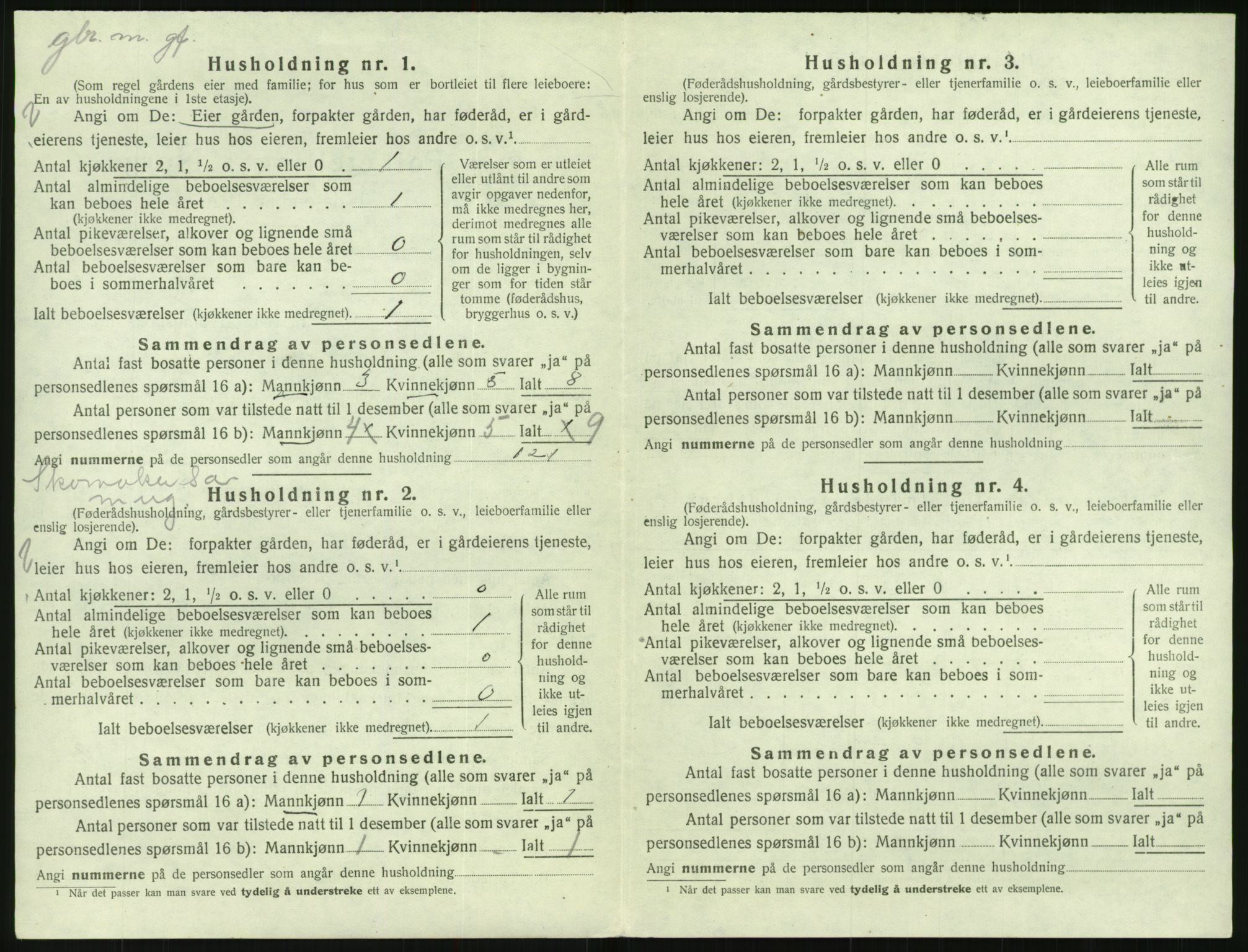 SAK, 1920 census for Tovdal, 1920, p. 80