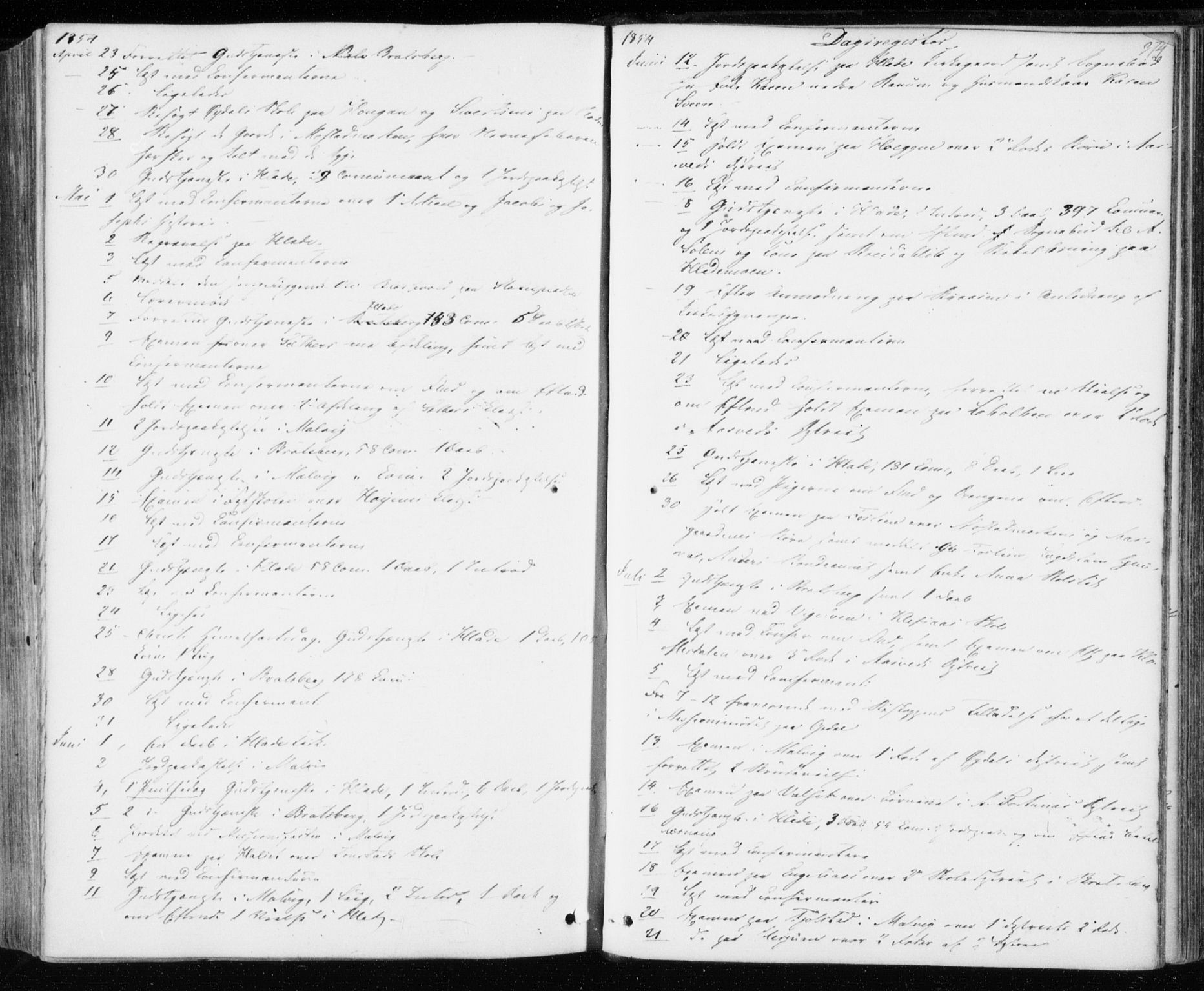 Ministerialprotokoller, klokkerbøker og fødselsregistre - Sør-Trøndelag, SAT/A-1456/606/L0291: Parish register (official) no. 606A06, 1848-1856, p. 374
