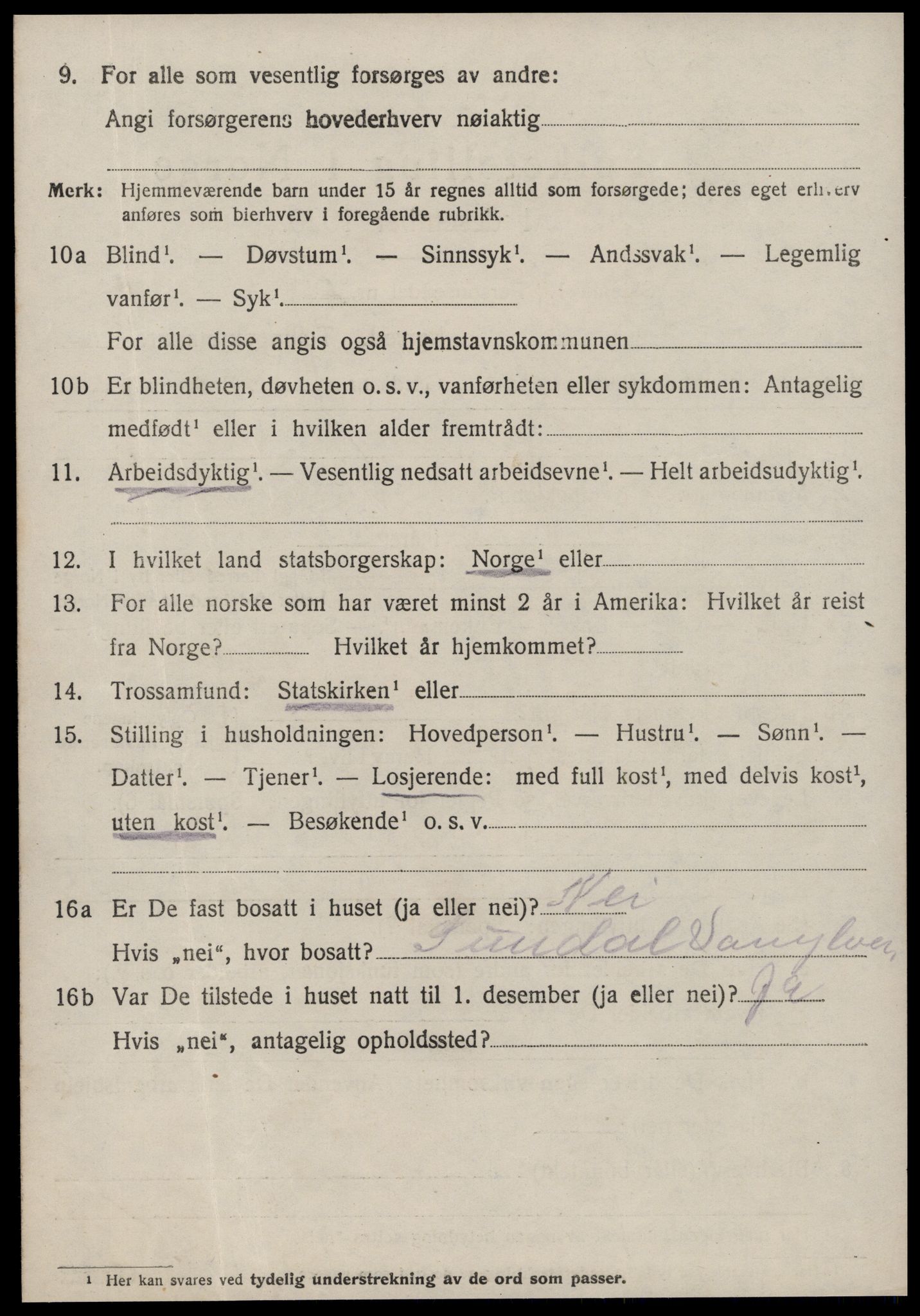 SAT, 1920 census for Vanylven, 1920, p. 3272