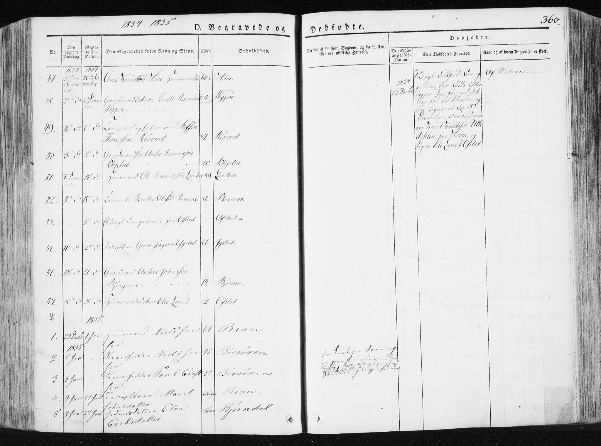 Ministerialprotokoller, klokkerbøker og fødselsregistre - Sør-Trøndelag, SAT/A-1456/665/L0771: Parish register (official) no. 665A06, 1830-1856, p. 360