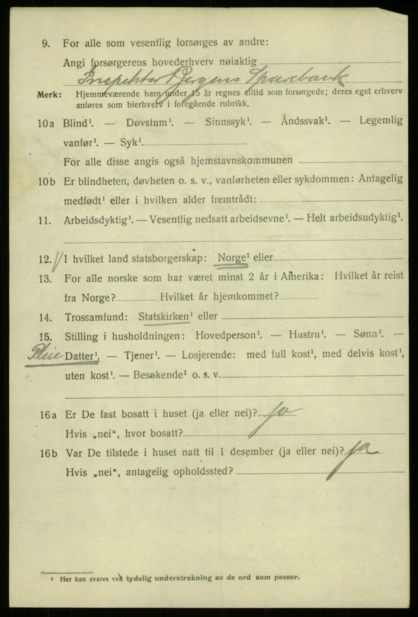 SAB, 1920 census for Bergen, 1920, p. 123690