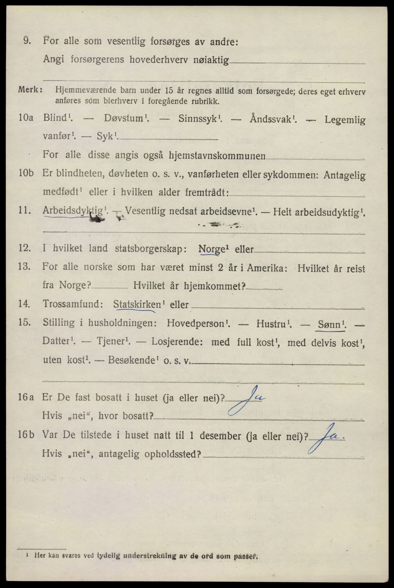 SAKO, 1920 census for Tjølling, 1920, p. 7522
