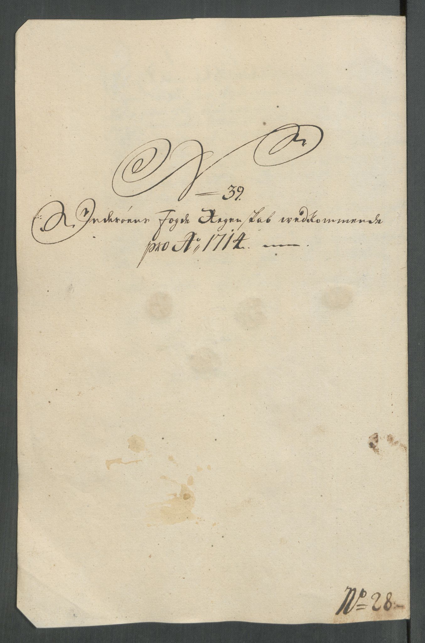 Rentekammeret inntil 1814, Reviderte regnskaper, Fogderegnskap, RA/EA-4092/R63/L4322: Fogderegnskap Inderøy, 1714, p. 322