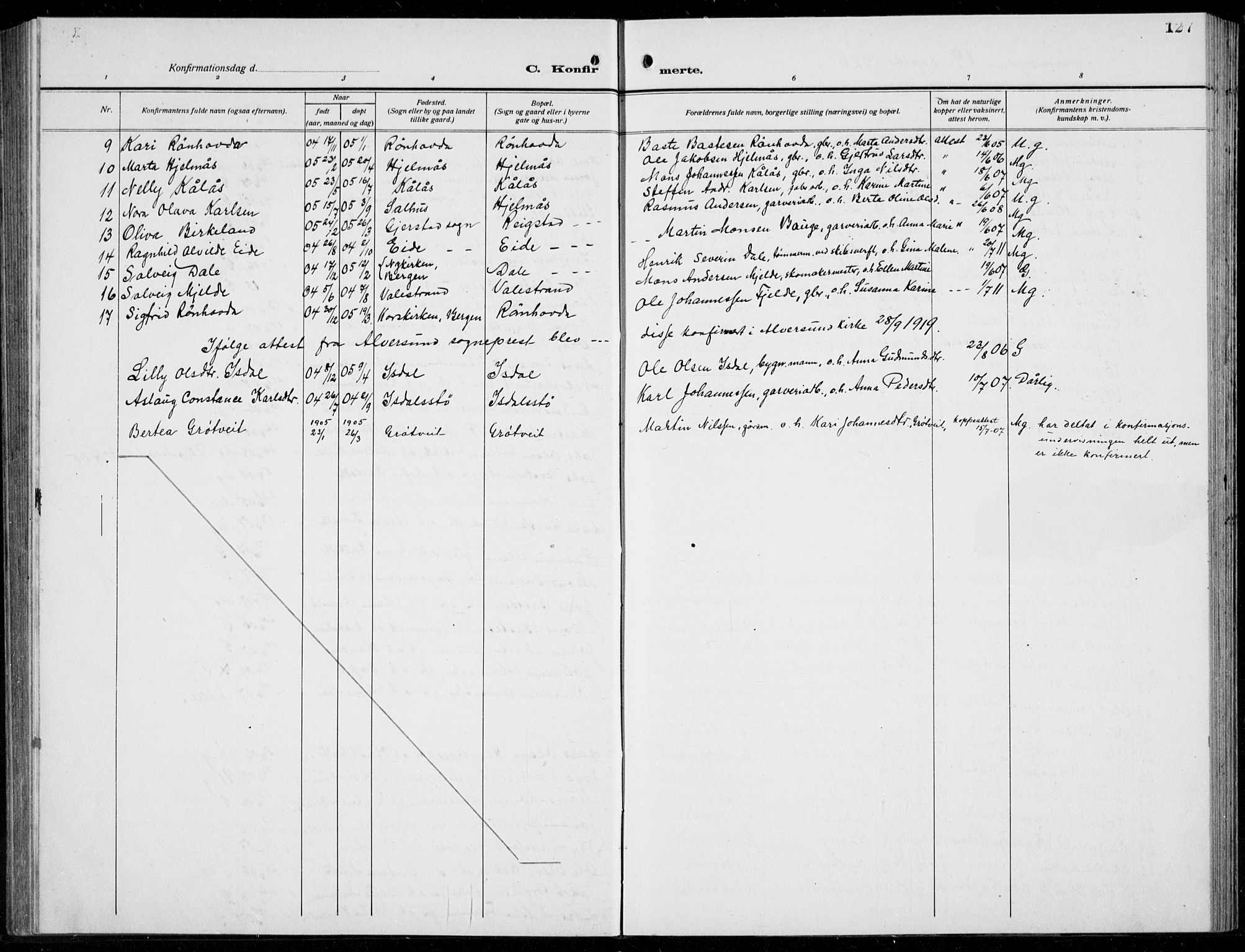 Hamre sokneprestembete, AV/SAB-A-75501/H/Ha/Hab: Parish register (copy) no. B 5, 1920-1940, p. 127