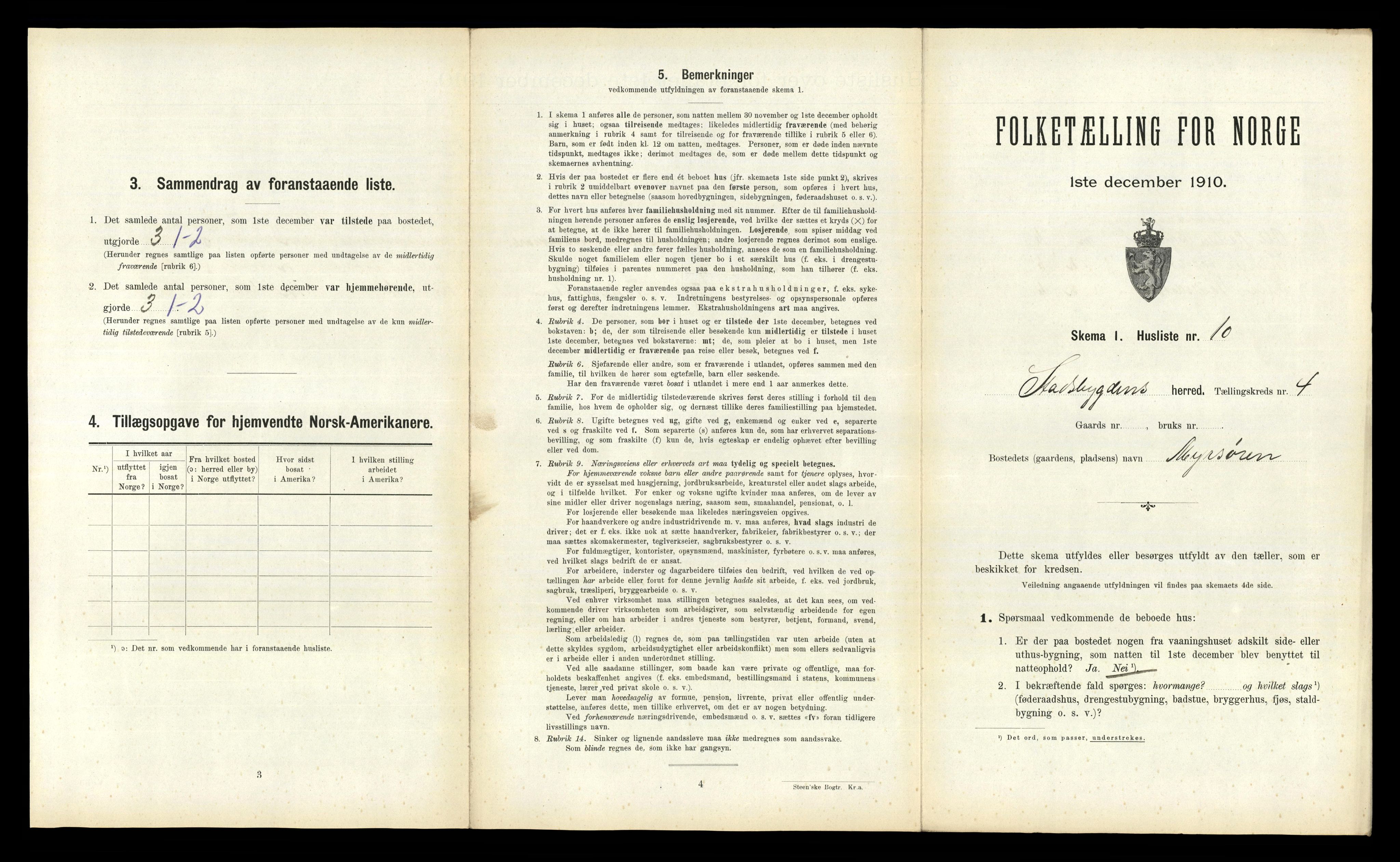 RA, 1910 census for Stadsbygd, 1910, p. 267