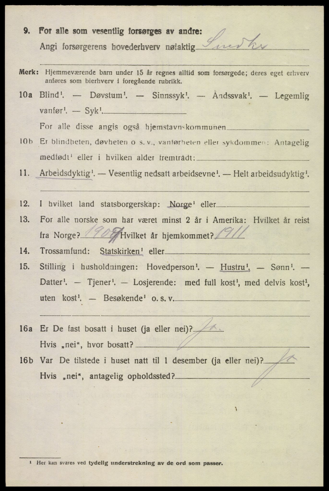 SAK, 1920 census for Herad, 1920, p. 1703
