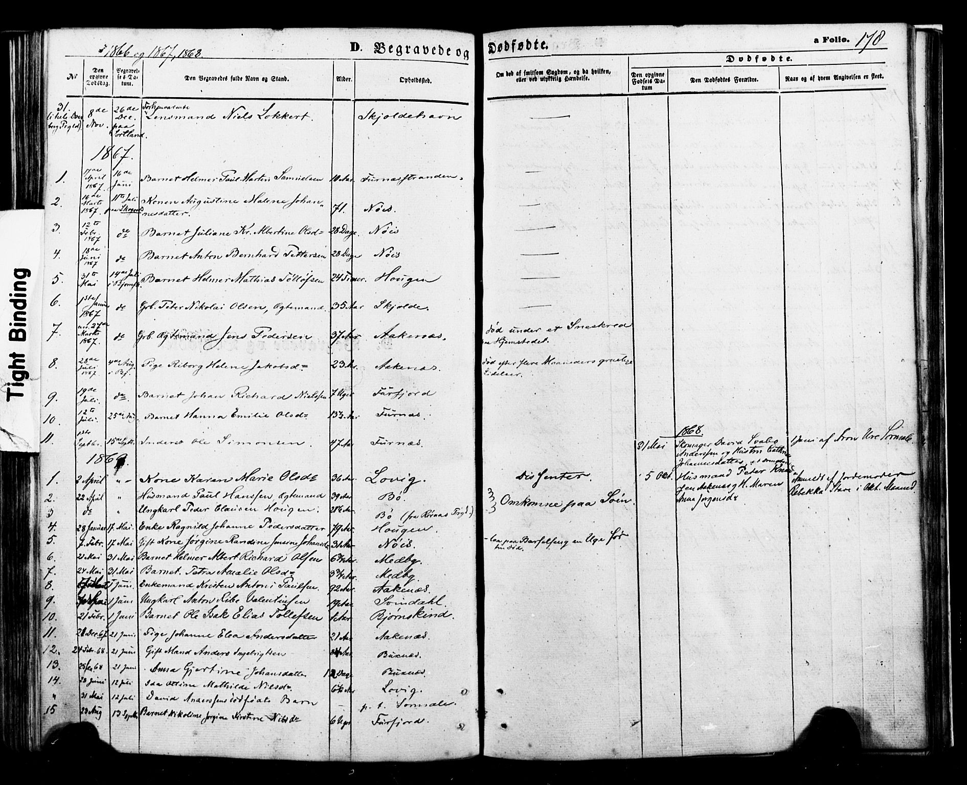 Ministerialprotokoller, klokkerbøker og fødselsregistre - Nordland, SAT/A-1459/898/L1421: Parish register (official) no. 898A01, 1866-1886, p. 178