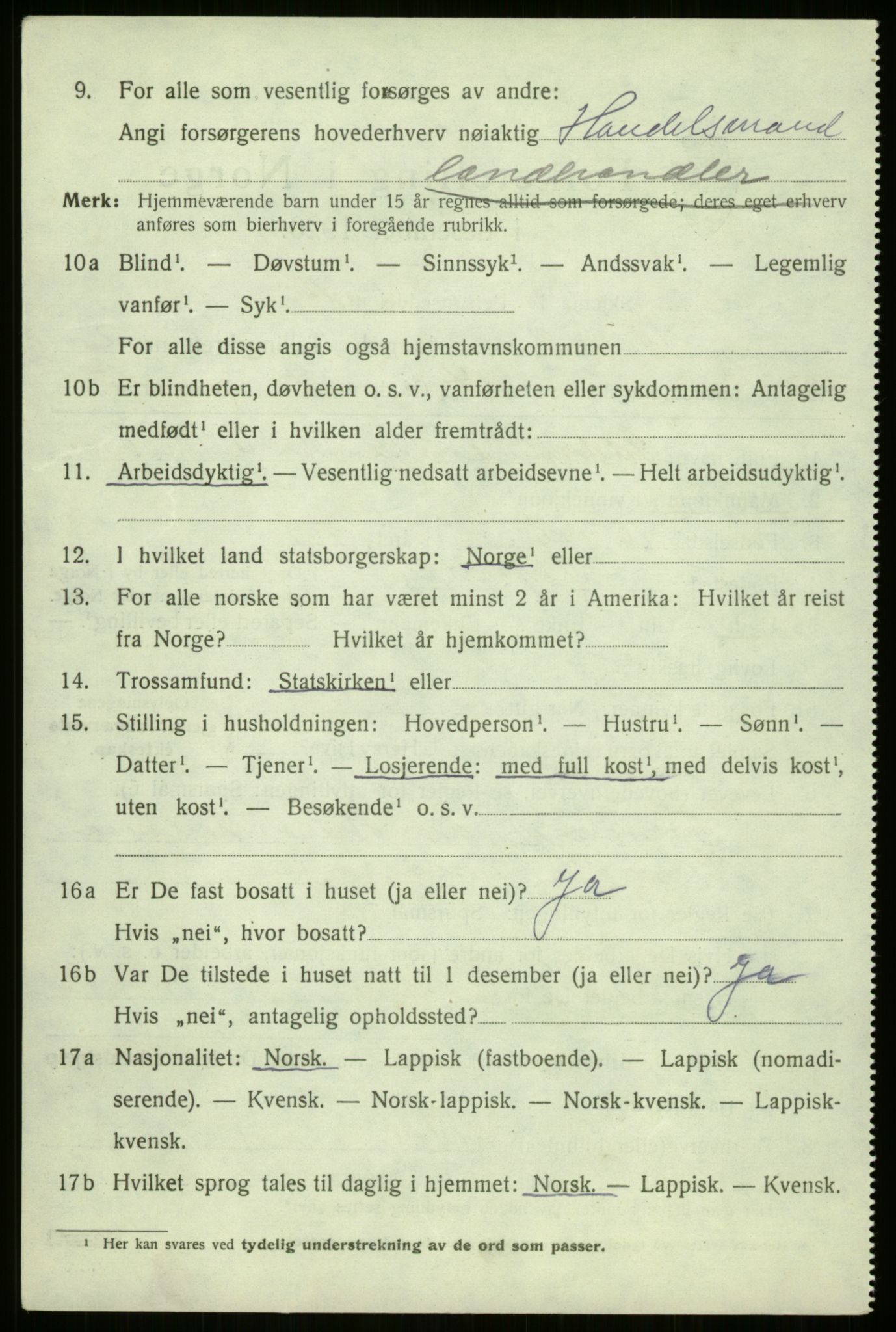 SATØ, 1920 census for Bjarkøy, 1920, p. 1250