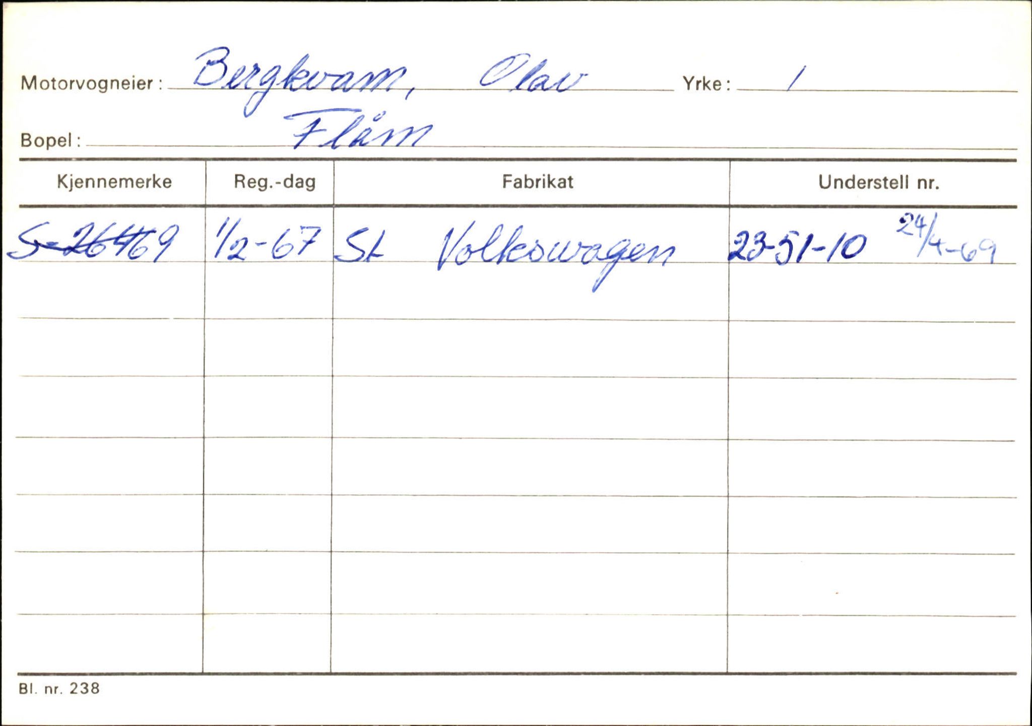 Statens vegvesen, Sogn og Fjordane vegkontor, AV/SAB-A-5301/4/F/L0125: Eigarregister Sogndal V-Å. Aurland A-Å. Fjaler A-N, 1945-1975, p. 431