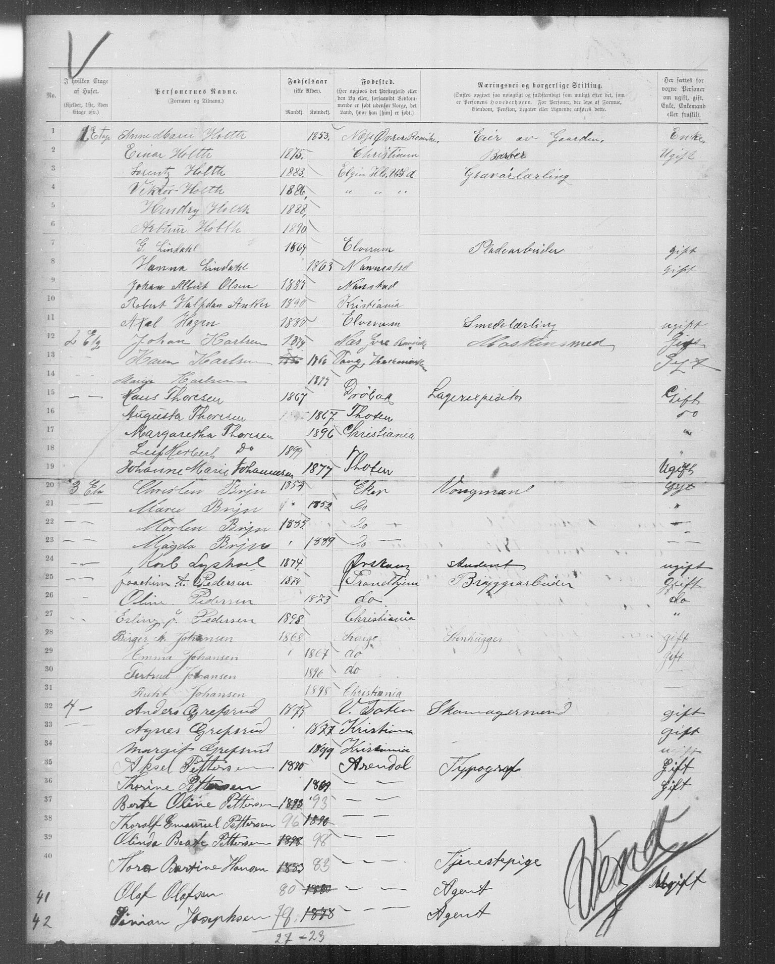 OBA, Municipal Census 1899 for Kristiania, 1899, p. 9236