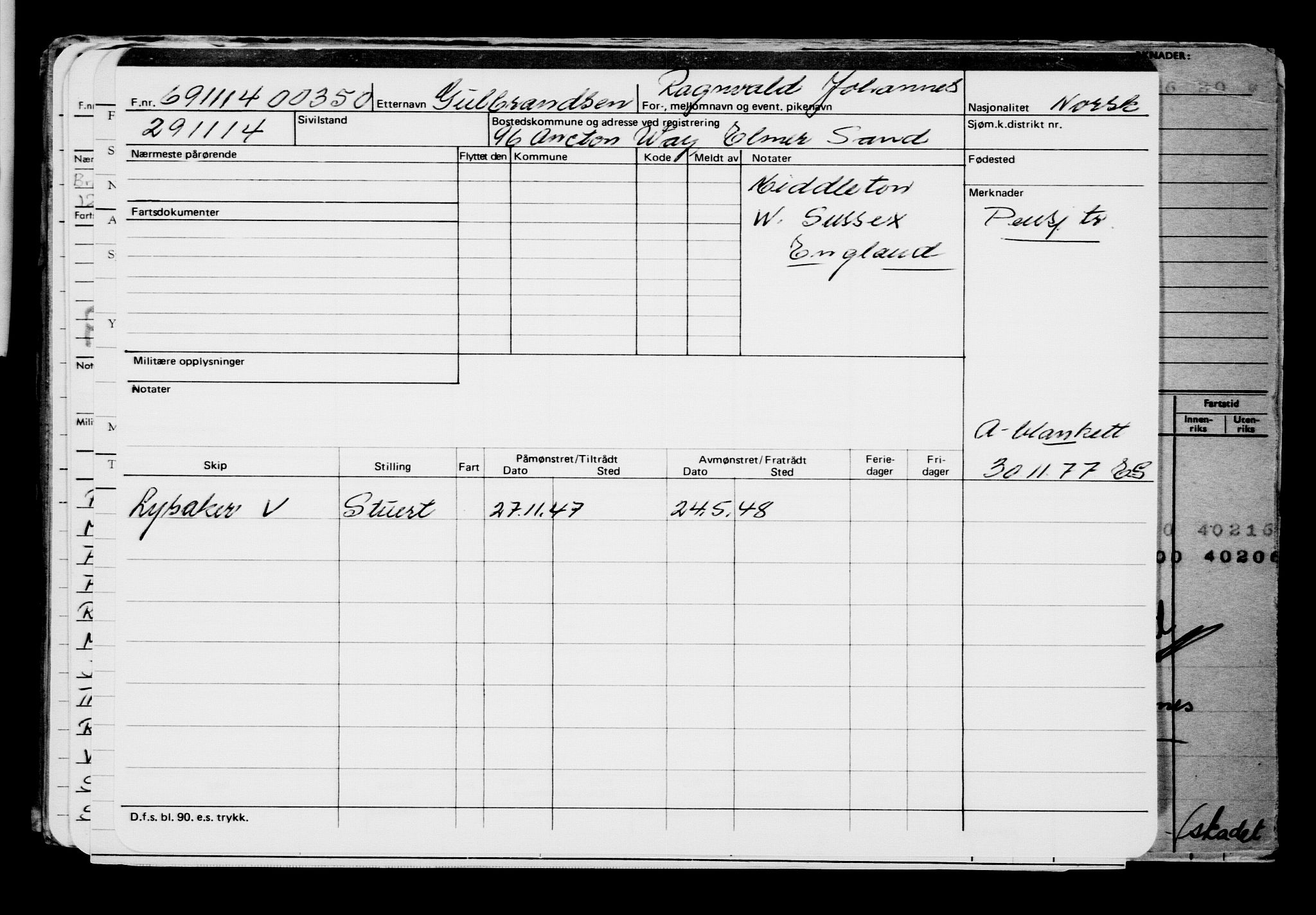 Direktoratet for sjømenn, AV/RA-S-3545/G/Gb/L0125: Hovedkort, 1914, p. 444