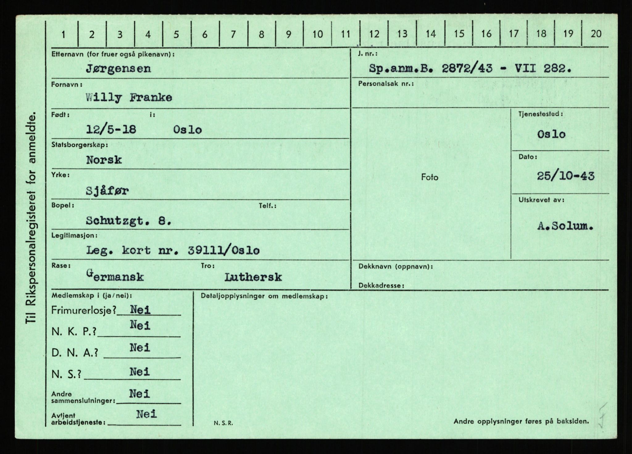 Statspolitiet - Hovedkontoret / Osloavdelingen, AV/RA-S-1329/C/Ca/L0008: Johan(nes)sen - Knoph, 1943-1945, p. 2957