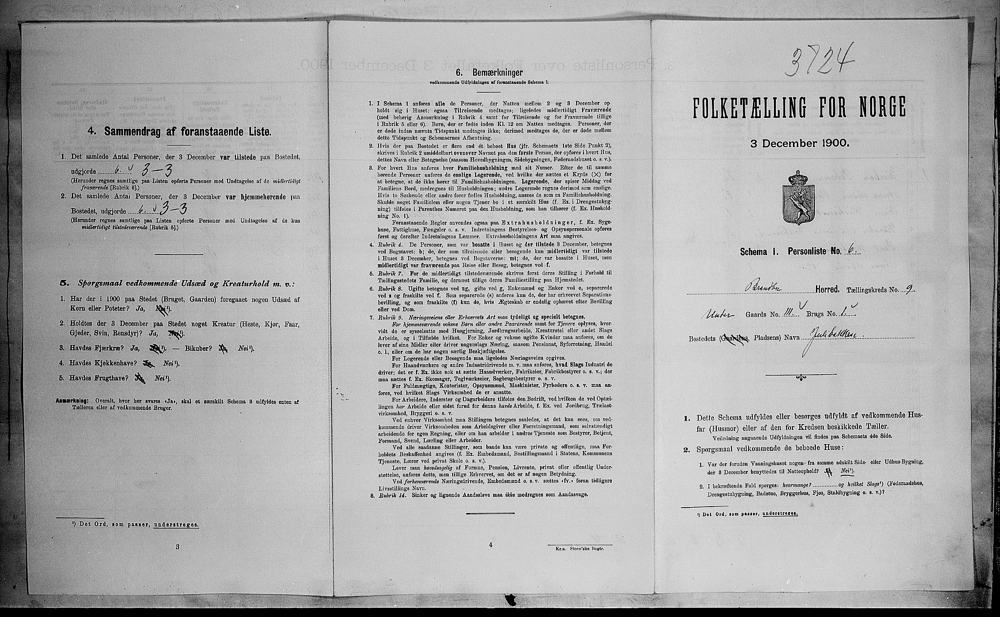 SAH, 1900 census for Brandbu, 1900, p. 1283