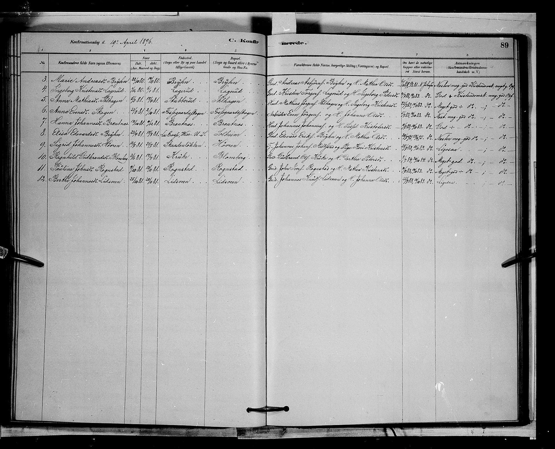 Øyer prestekontor, SAH/PREST-084/H/Ha/Hab/L0002: Parish register (copy) no. 2, 1878-1896, p. 89
