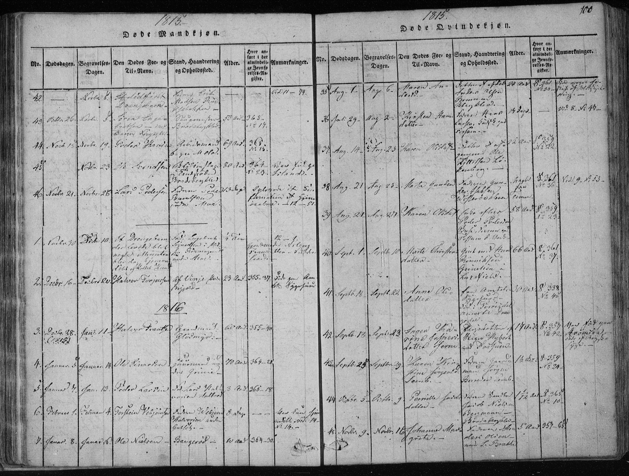 Gjerpen kirkebøker, SAKO/A-265/F/Fa/L0004: Parish register (official) no. I 4, 1814-1823, p. 100