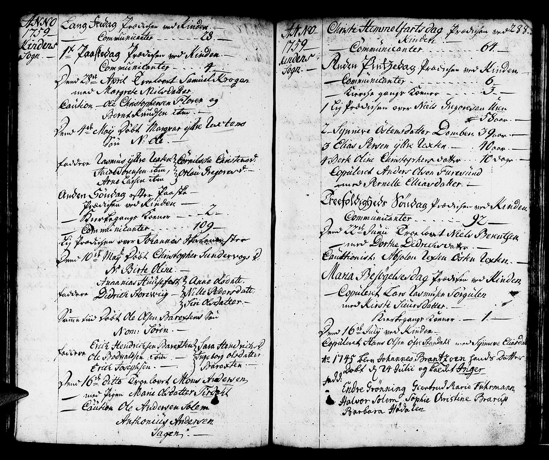 Kinn sokneprestembete, AV/SAB-A-80801/H/Haa/Haaa/L0002: Parish register (official) no. A 2, 1729-1785, p. 288