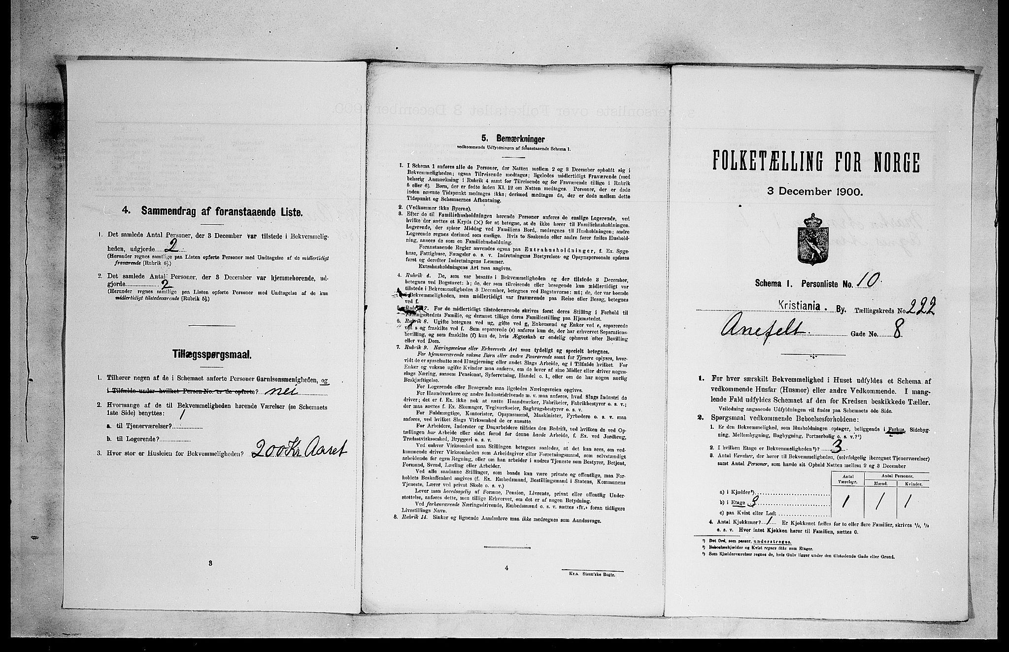 SAO, 1900 census for Kristiania, 1900, p. 2056