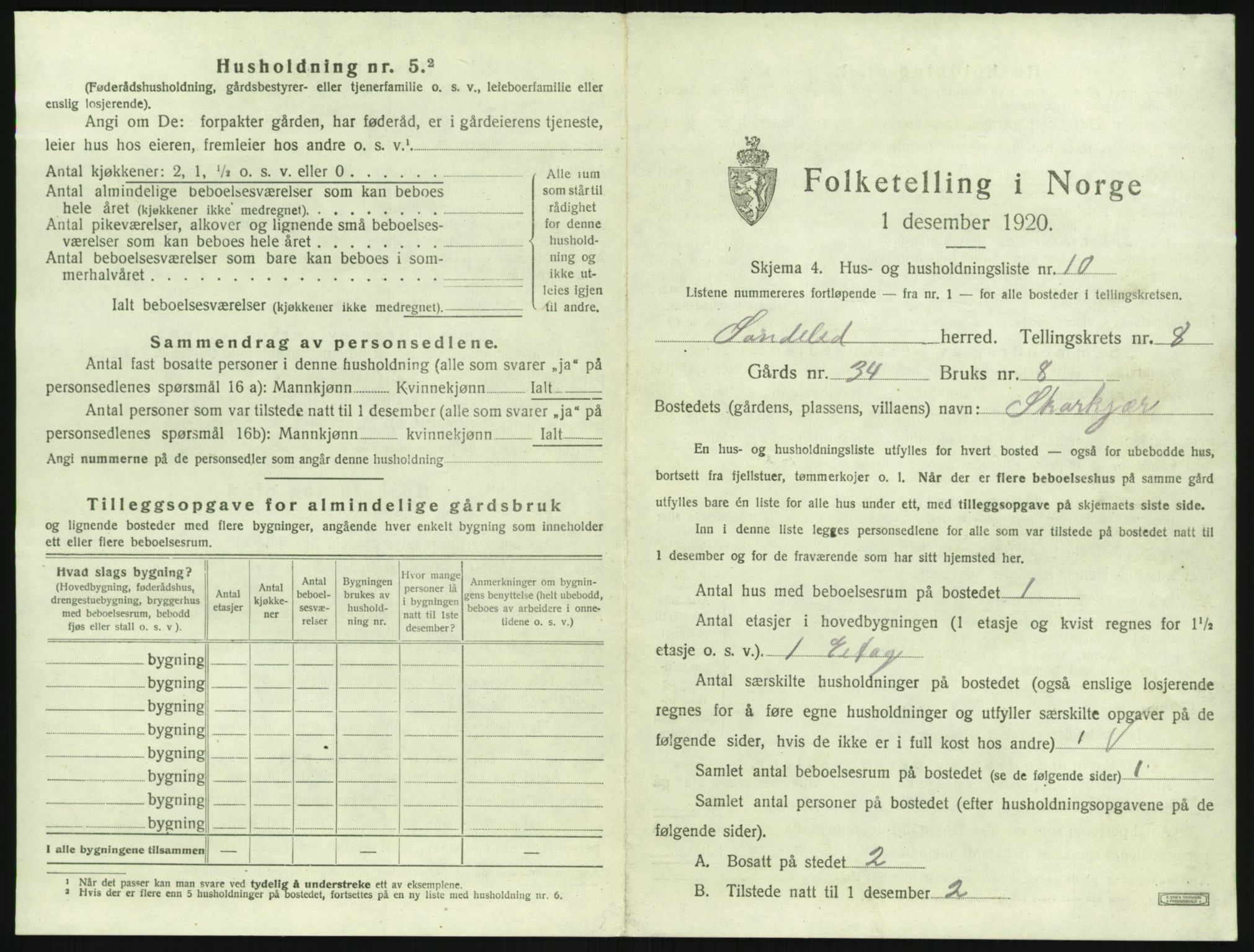 SAK, 1920 census for Søndeled, 1920, p. 721