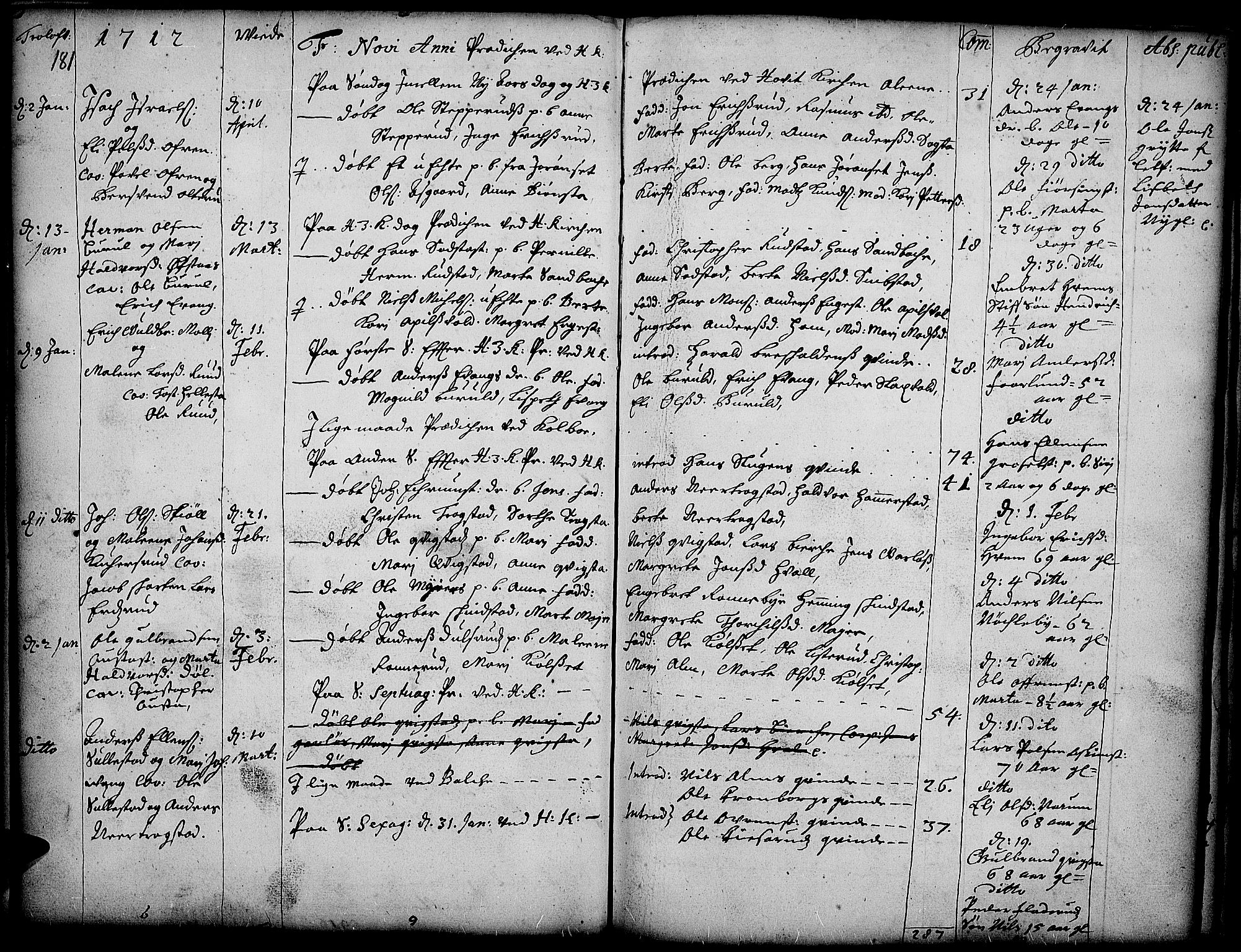 Toten prestekontor, SAH/PREST-102/H/Ha/Haa/L0001: Parish register (official) no. 1, 1695-1713, p. 181