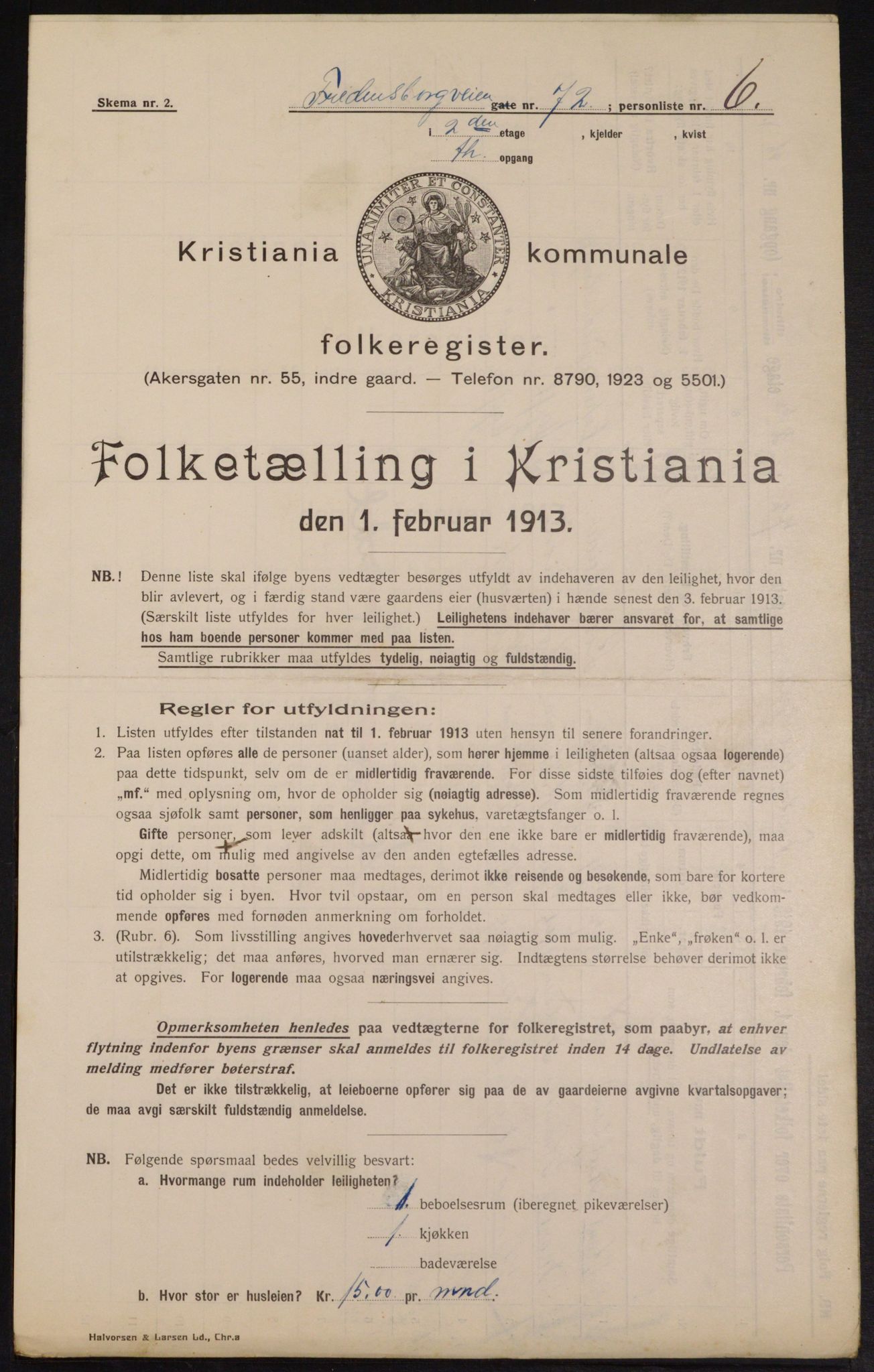 OBA, Municipal Census 1913 for Kristiania, 1913, p. 26689