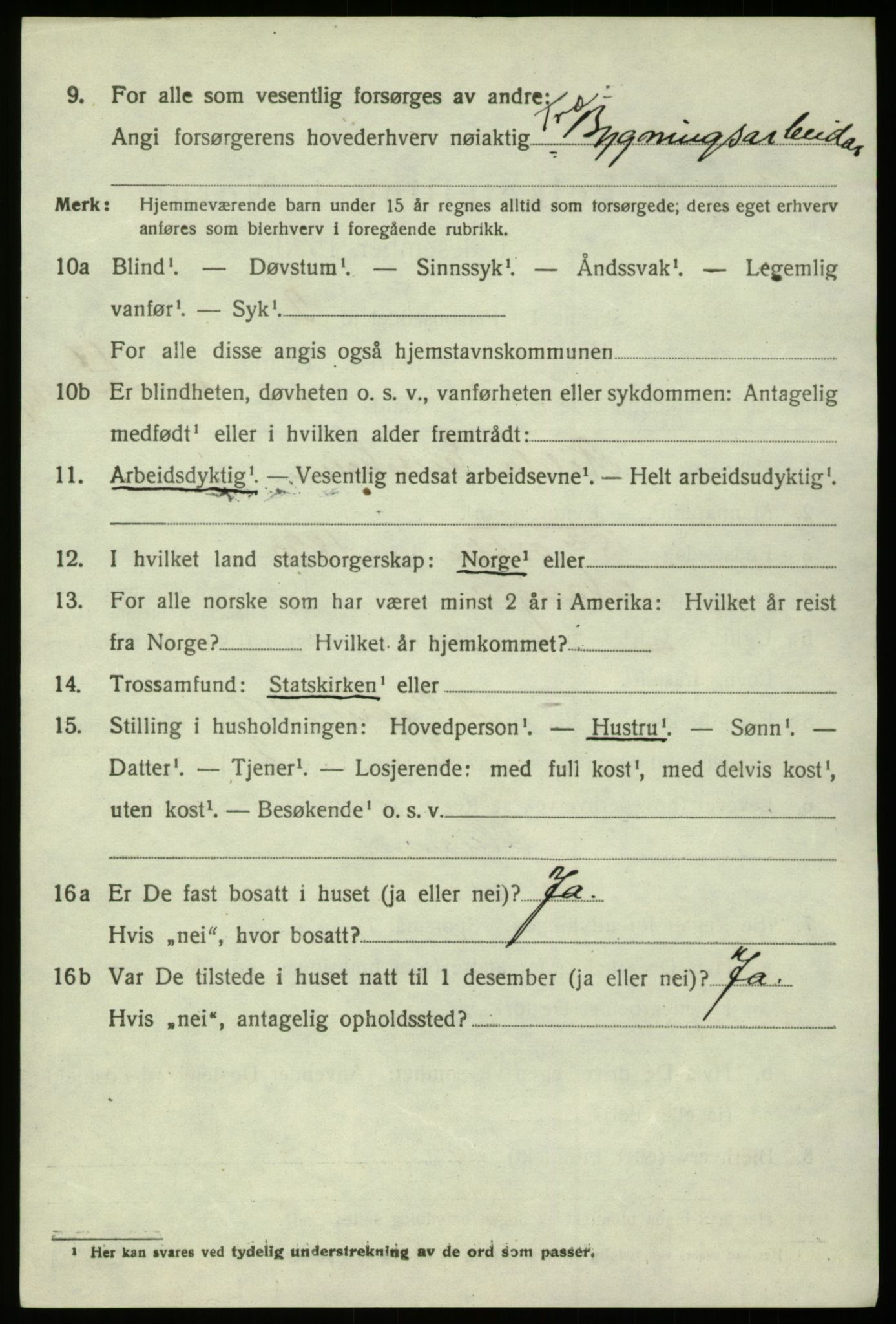 SAB, 1920 census for Hosanger, 1920, p. 6476